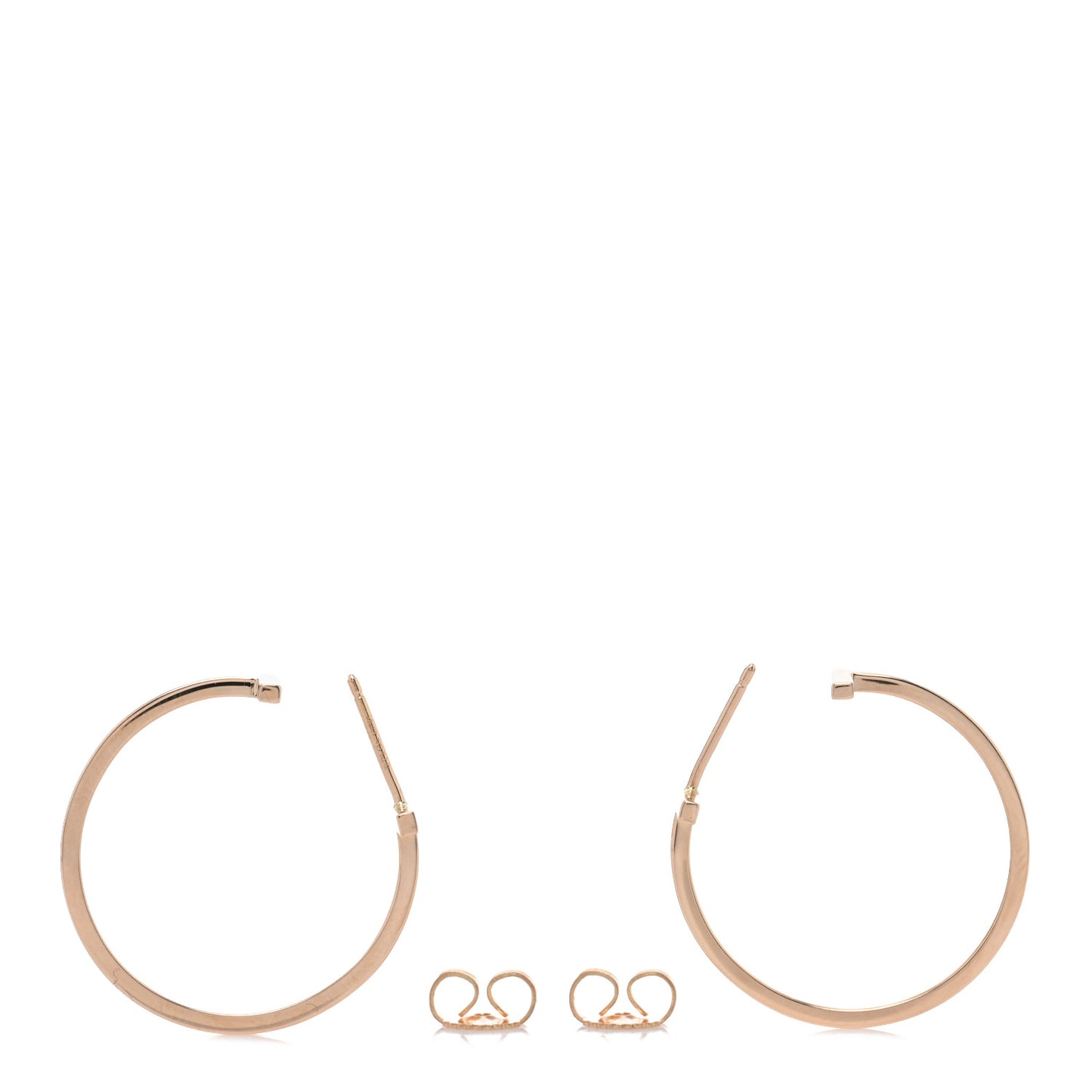 18K Rose Gold Medium T Wire Hoop Earrings
