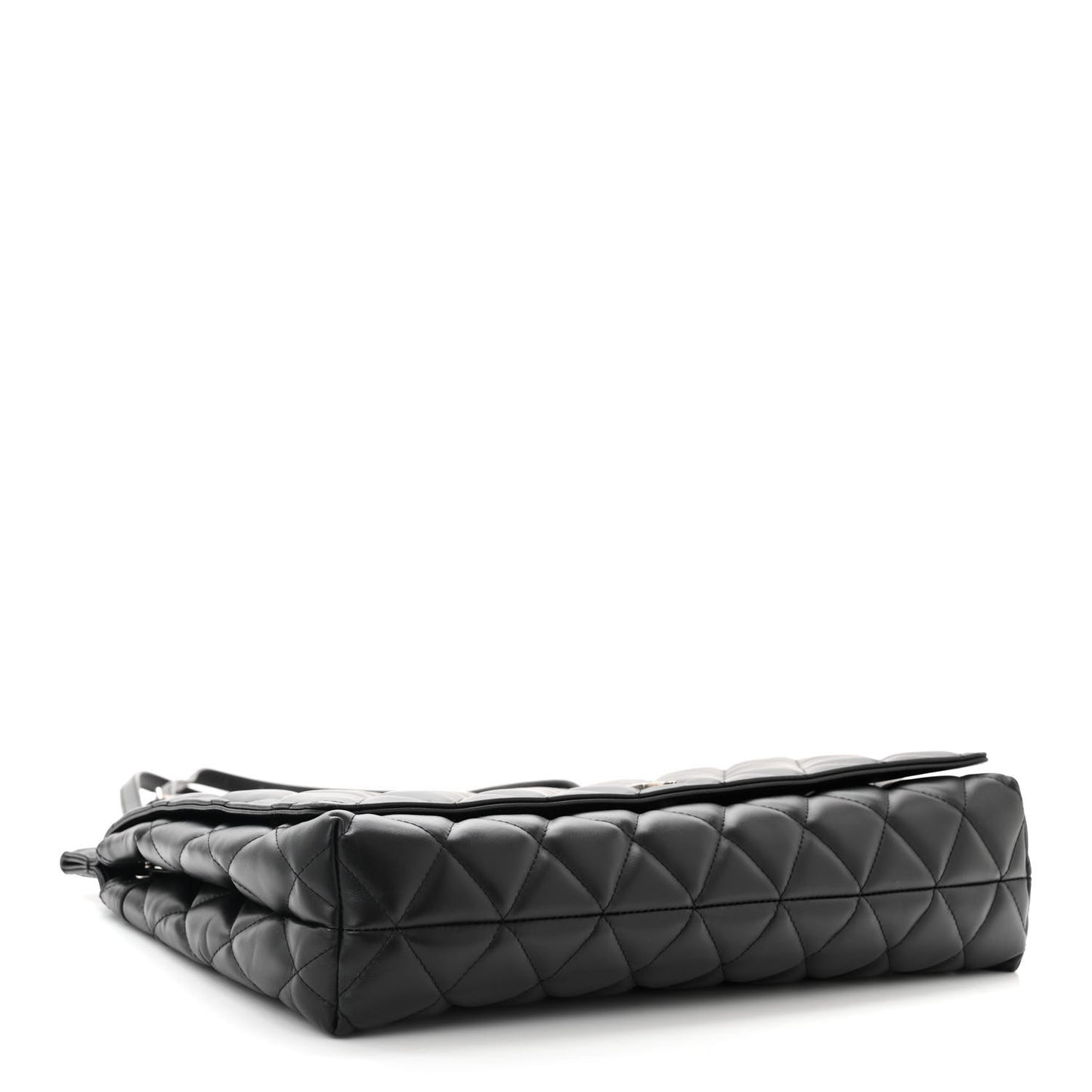 Nappa Calfskin Quilted Large Touch B Shoulder Bag Black