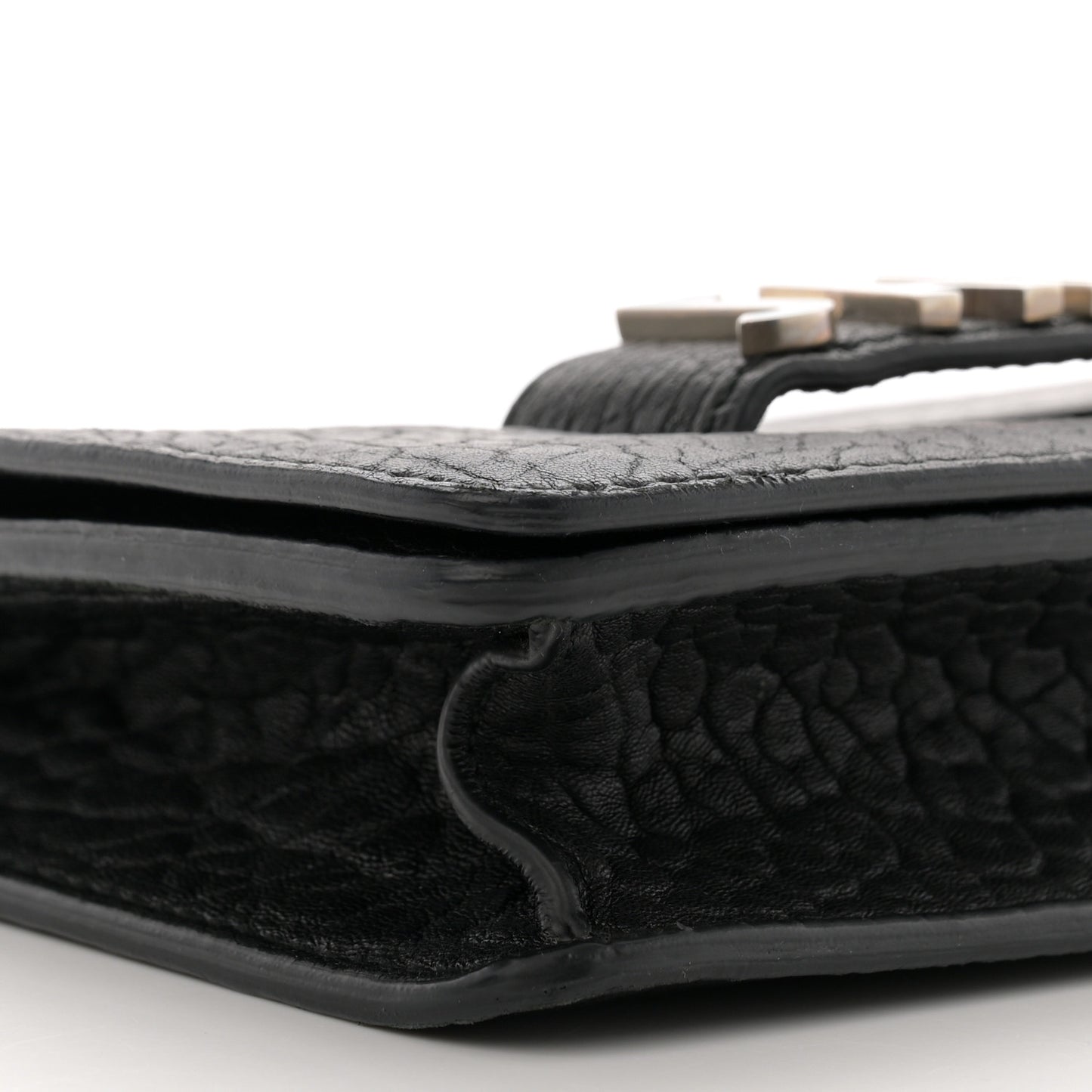Canyon Grained Lambskin J'Adior Chain Flap Bag Black