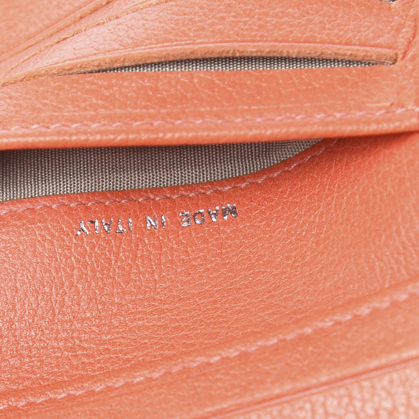 Goatskin Camellia Embossed Card Holder Orange