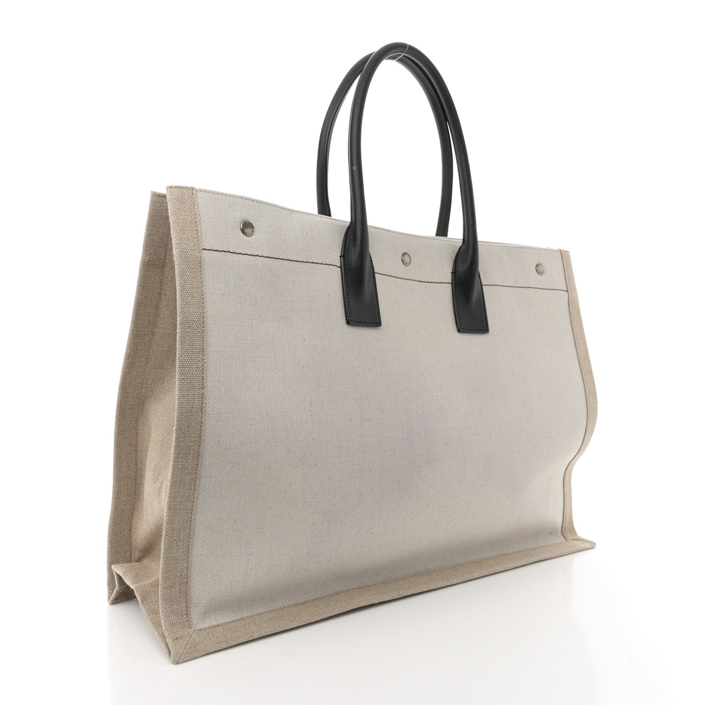 Linen Calfskin Rive Gauche Tote Optic White