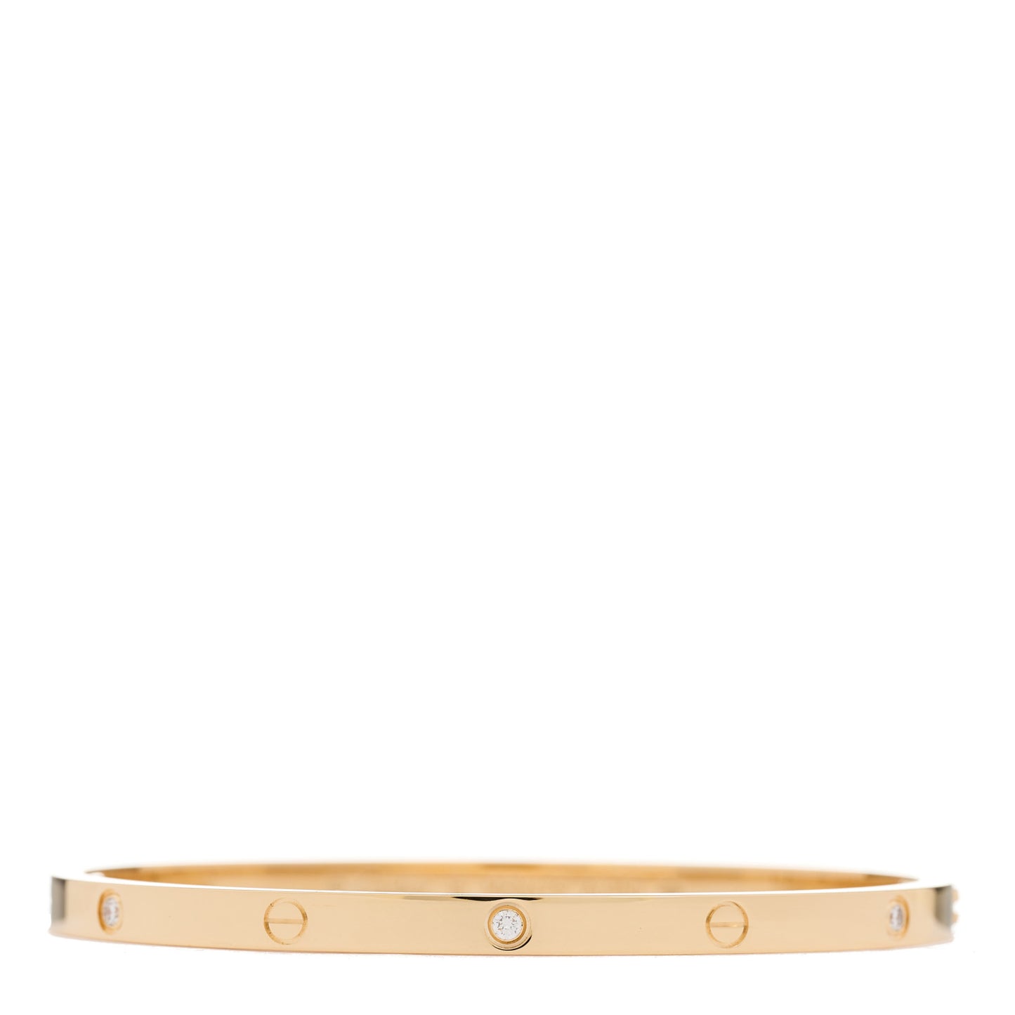 18K Yellow Gold 6 Diamond Small LOVE Bracelet 16