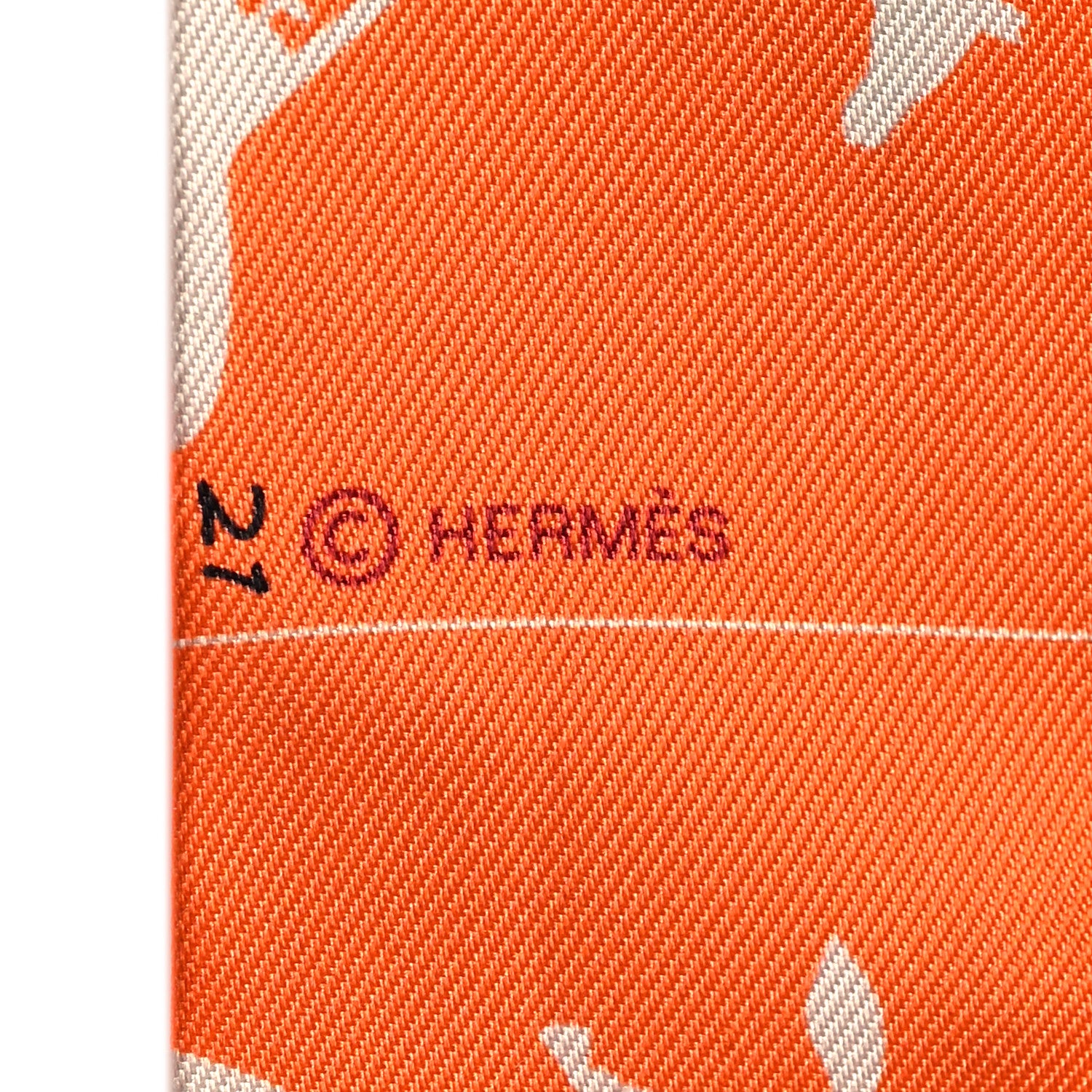 Hermes Silk Parade CG Twilly Corail Vert Amande Brun 4 of 4