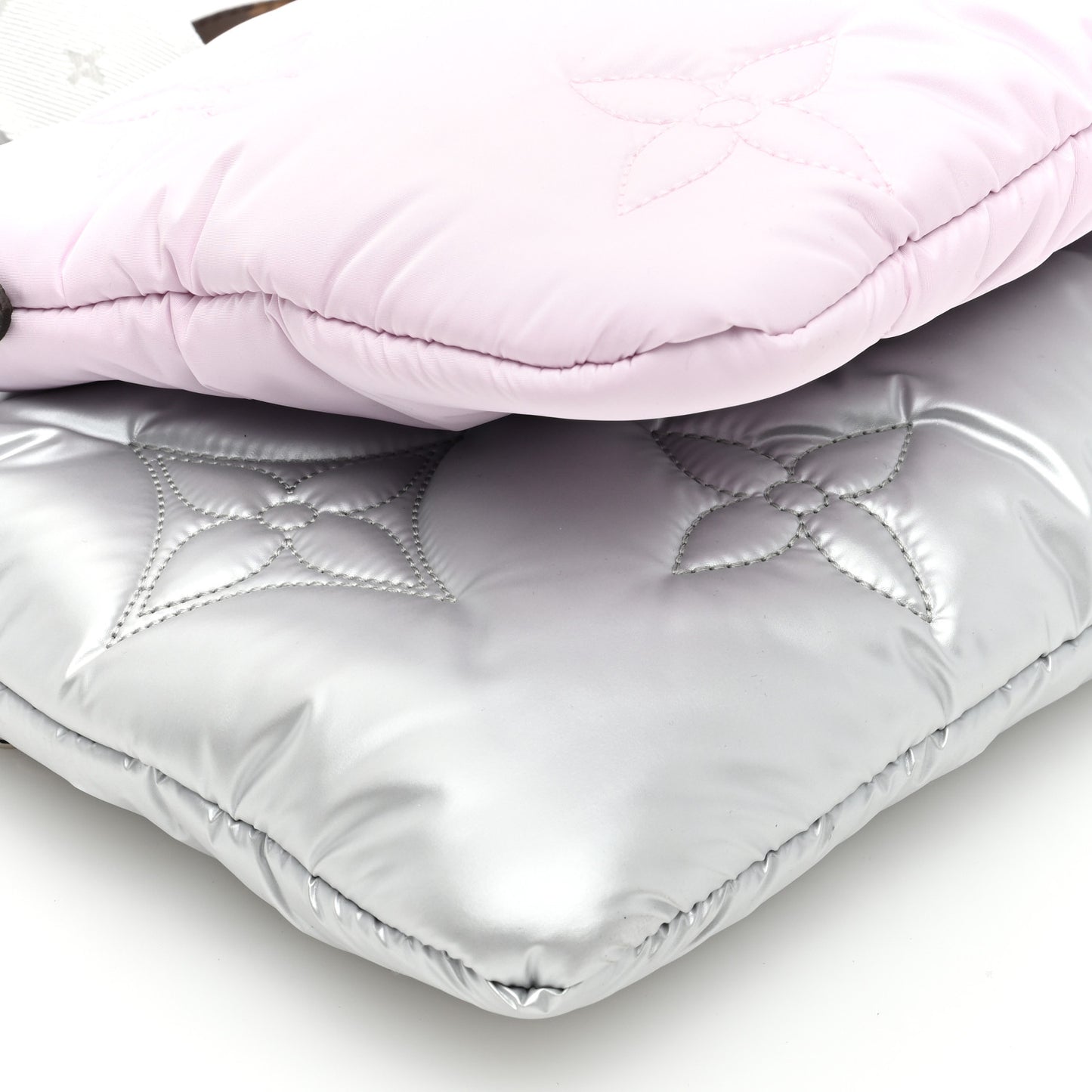 Econyl Monogram Pillow Maxi Multi Pochette Accessories Silver Pale Pink