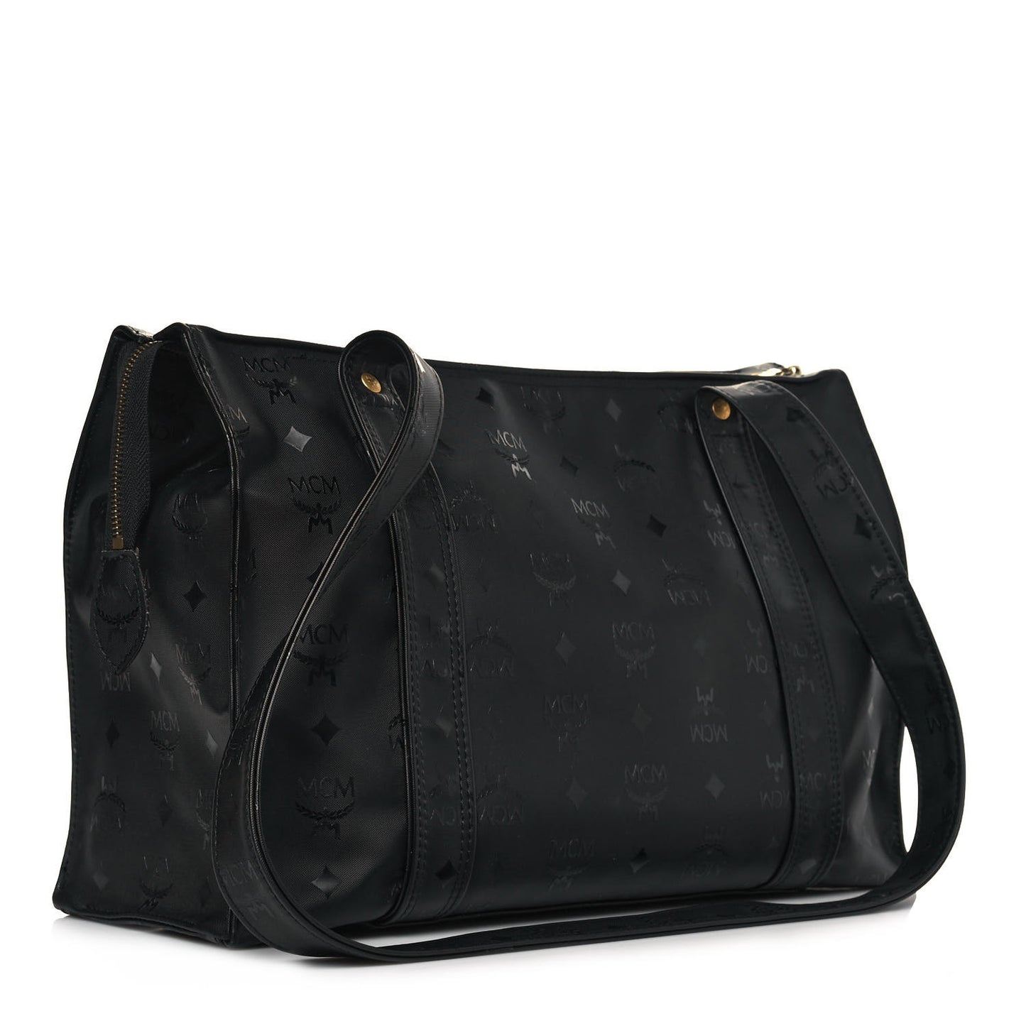 Monogram Coated Canvas Tote Bag Black