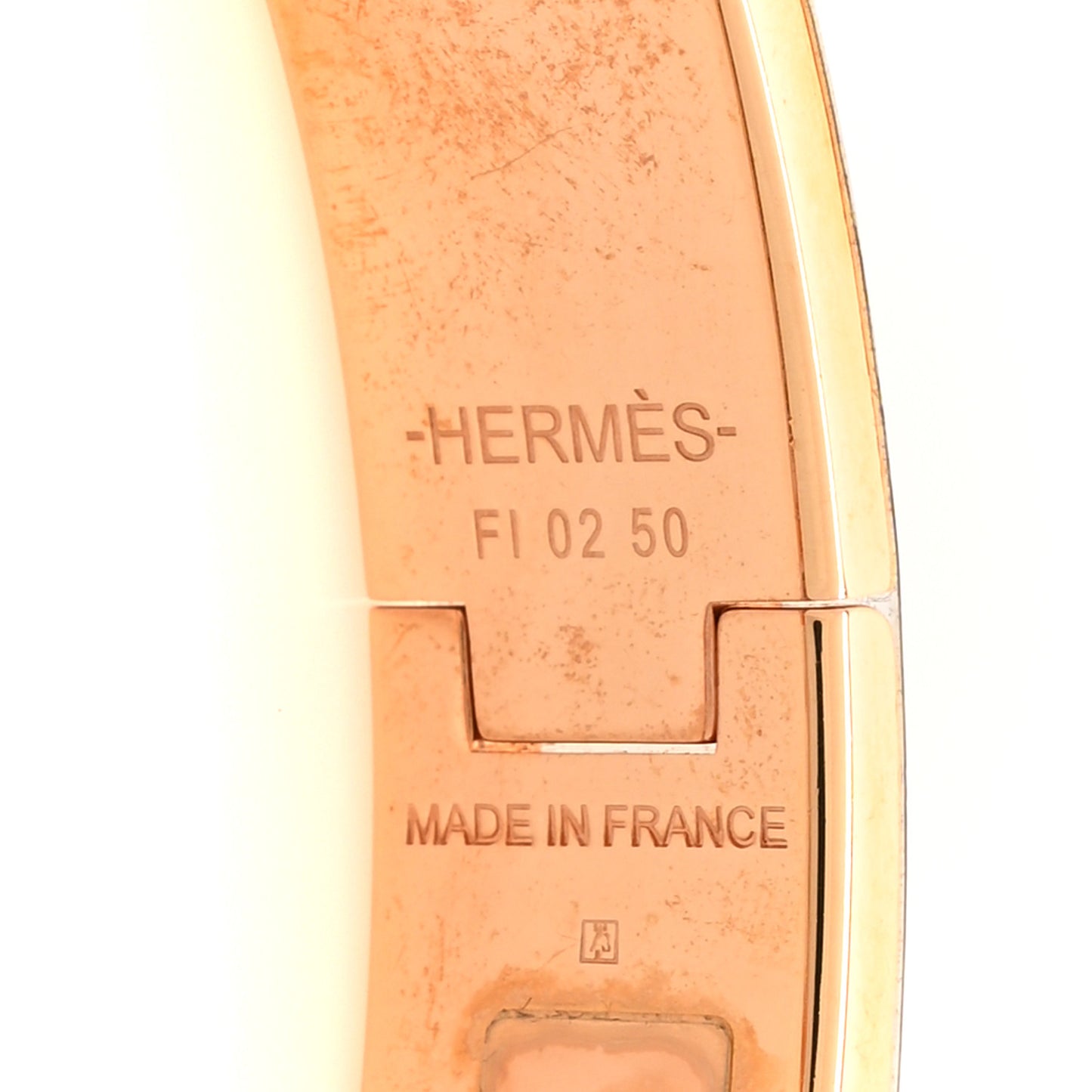 Enamel Narrow Clic Clac H Bracelet PM Marron Glace