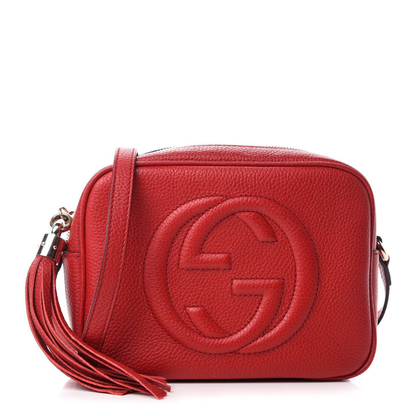Pebbled Calfskin Small Soho Disco Bag Tabasco Red