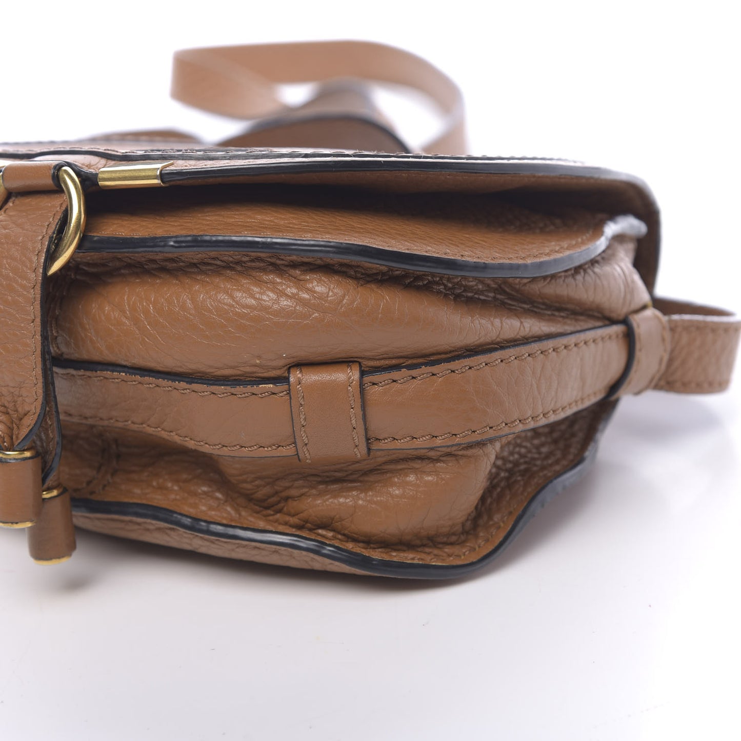 Calfskin Mini Marcie Round Crossbody Bag Tan