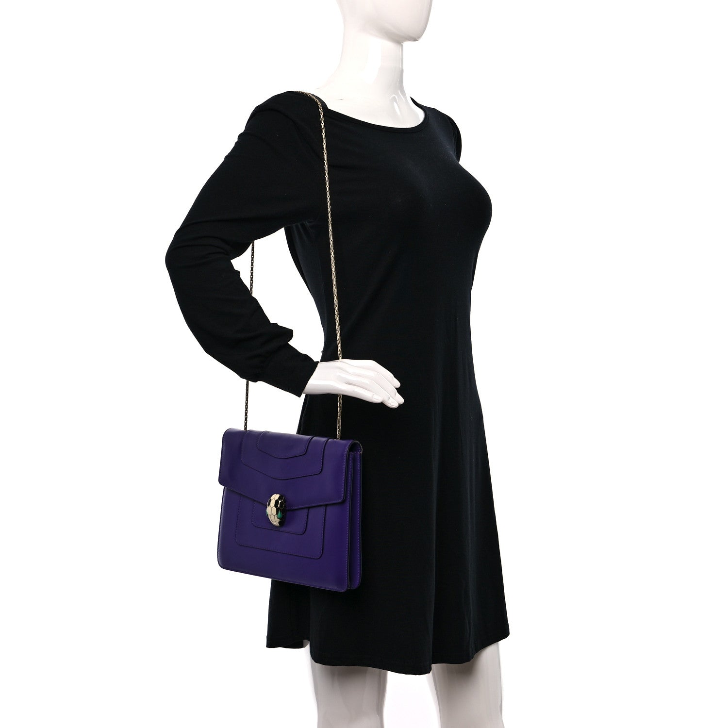 Bulgari Calfskin Serpenti Forever Crossbody Bag Amethyst 3 of 12