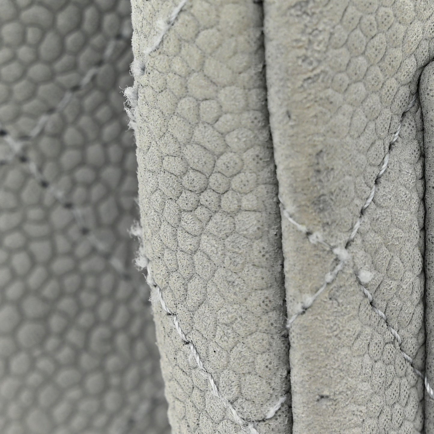 Iridescent Caviar Quilted Mini Square Flap Grey