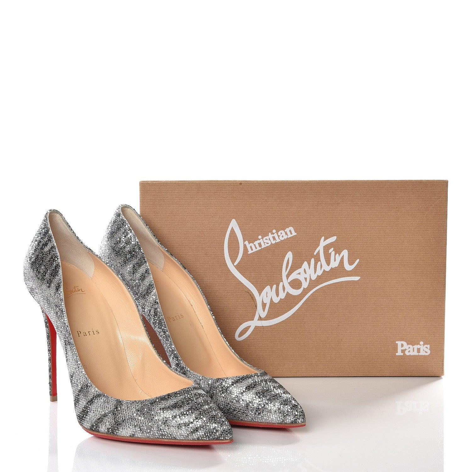 Christian Louboutin Glitter Sirene Pigalle Follies 100 Pumps 39.5 Silver 11 of 11