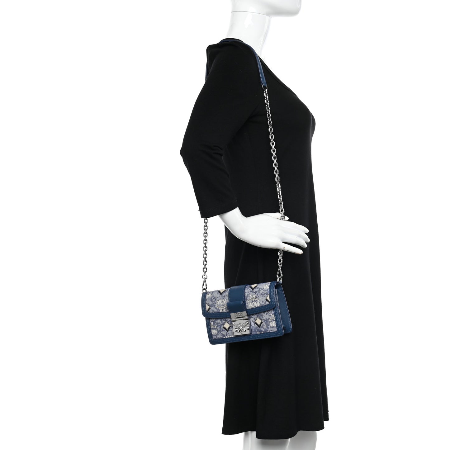 Vintage Jacquard Monogram Mini Tracy Crossbody Blue