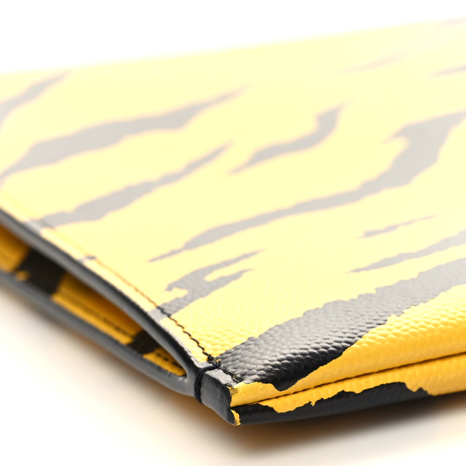 Saint Laurent Grain De Poudre Zebra Print Zipped Tablet Holder Yellow Black 9 of 10