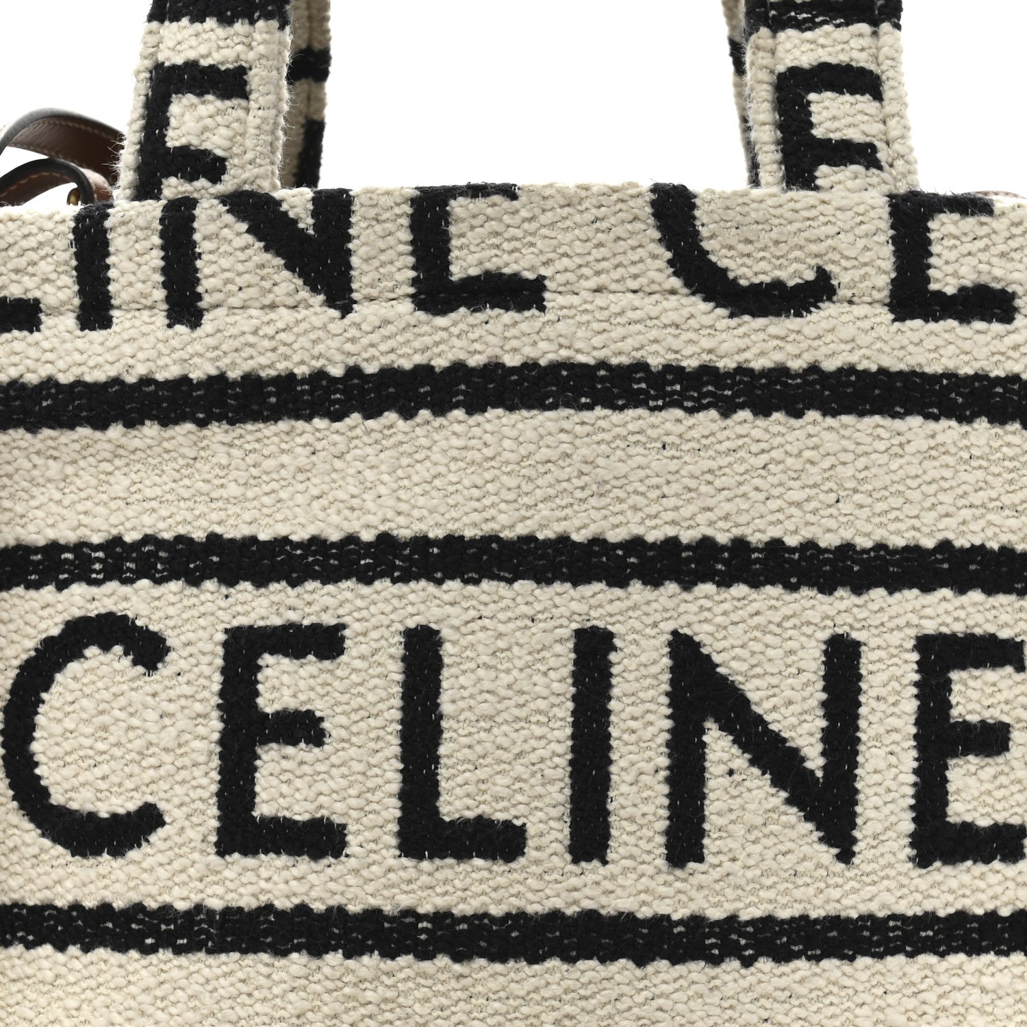 Celine Canvas Small All Over Cabas Thais White Black 8 of 11