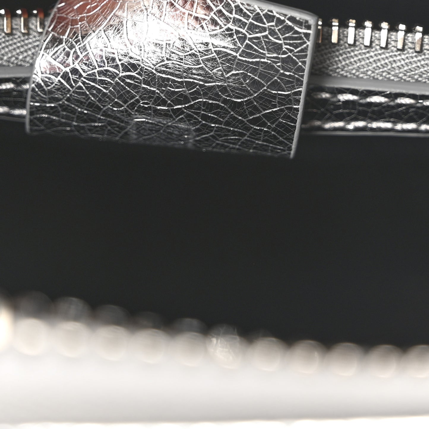Metallic Sugar Goatskin Mini Antigona Silver