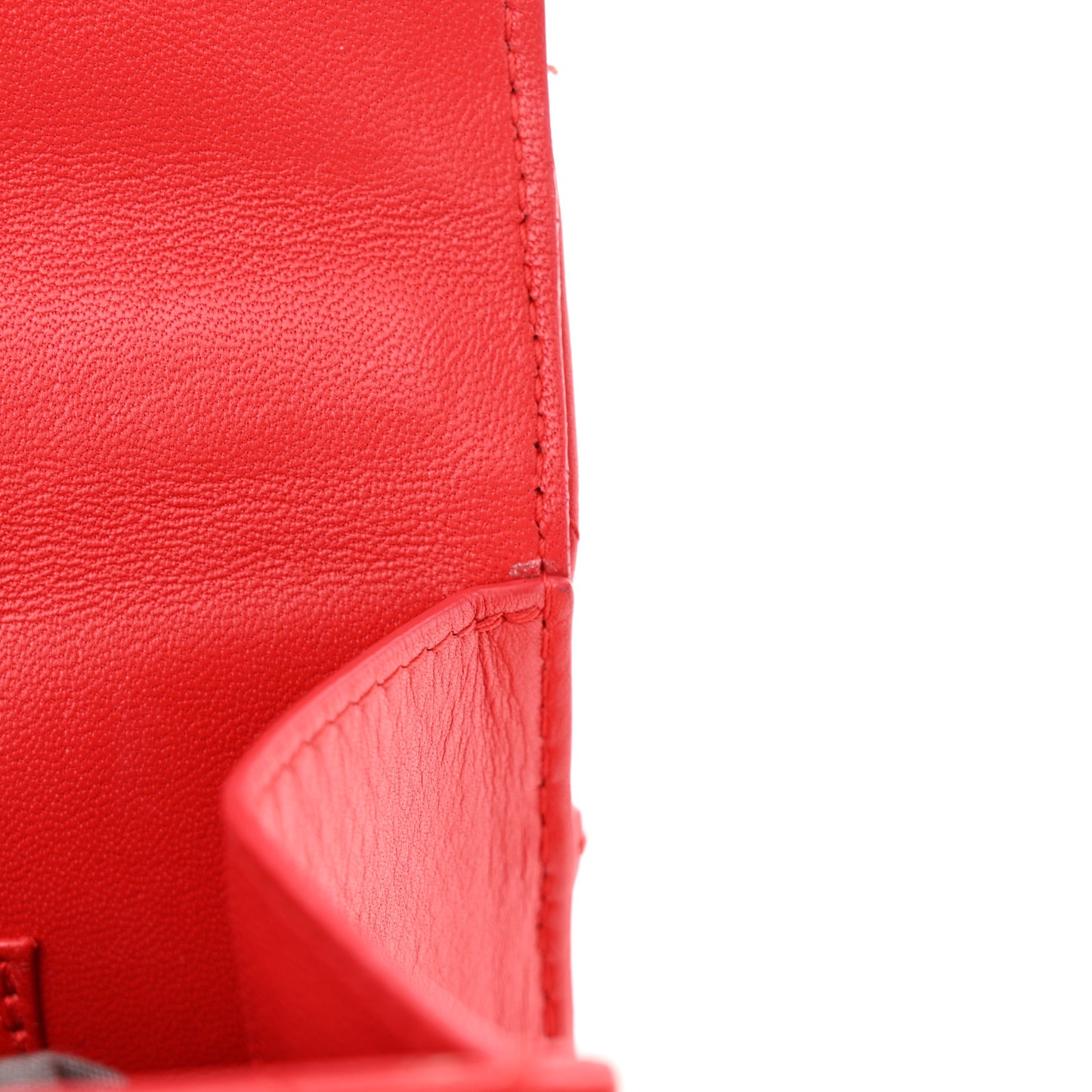 Nappa Calfskin Quilted XS Sharp Top Handle Bag Bright Red