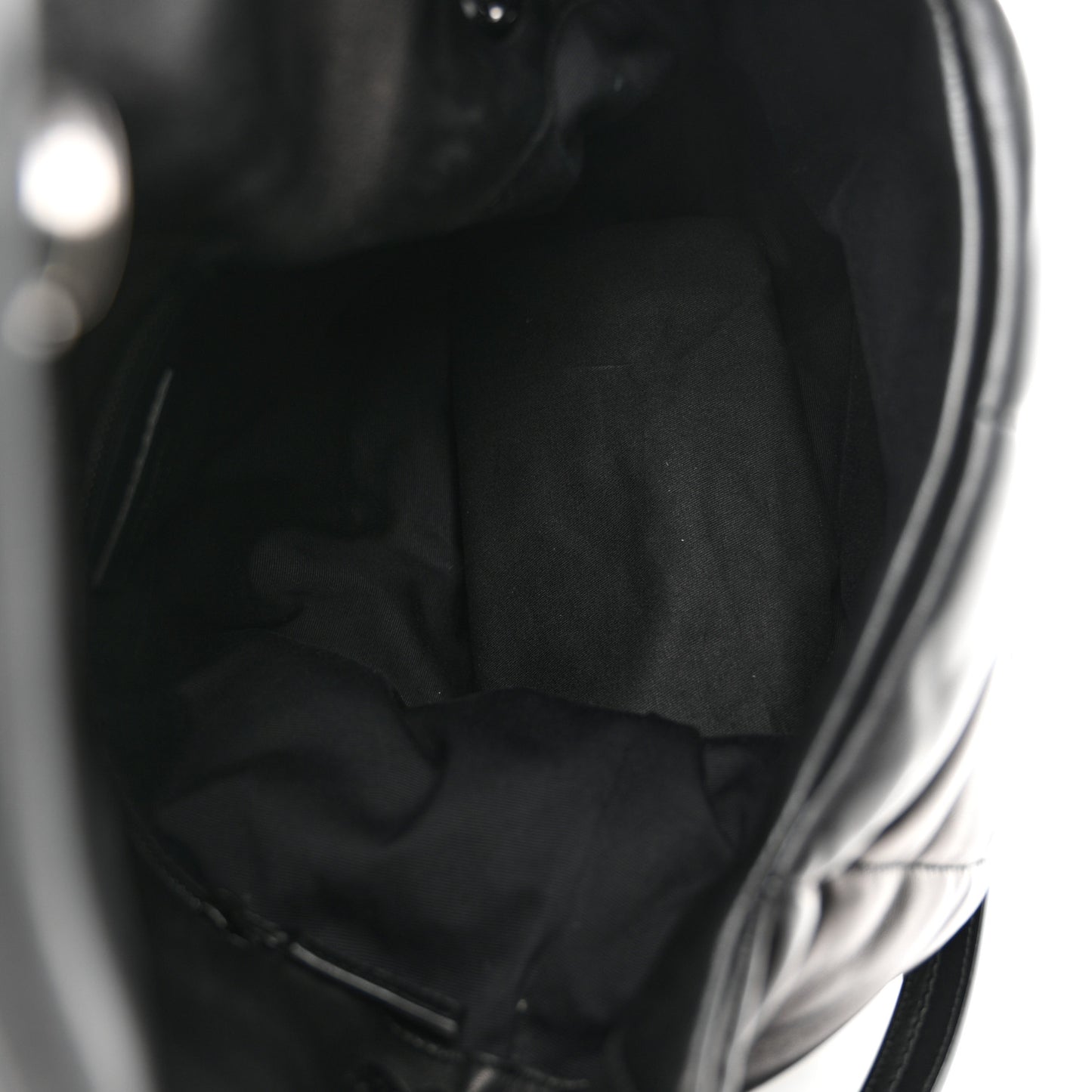 Lambskin Quilted Monogram Monochrome Medium Loulou Puffer Chain Satchel Black
