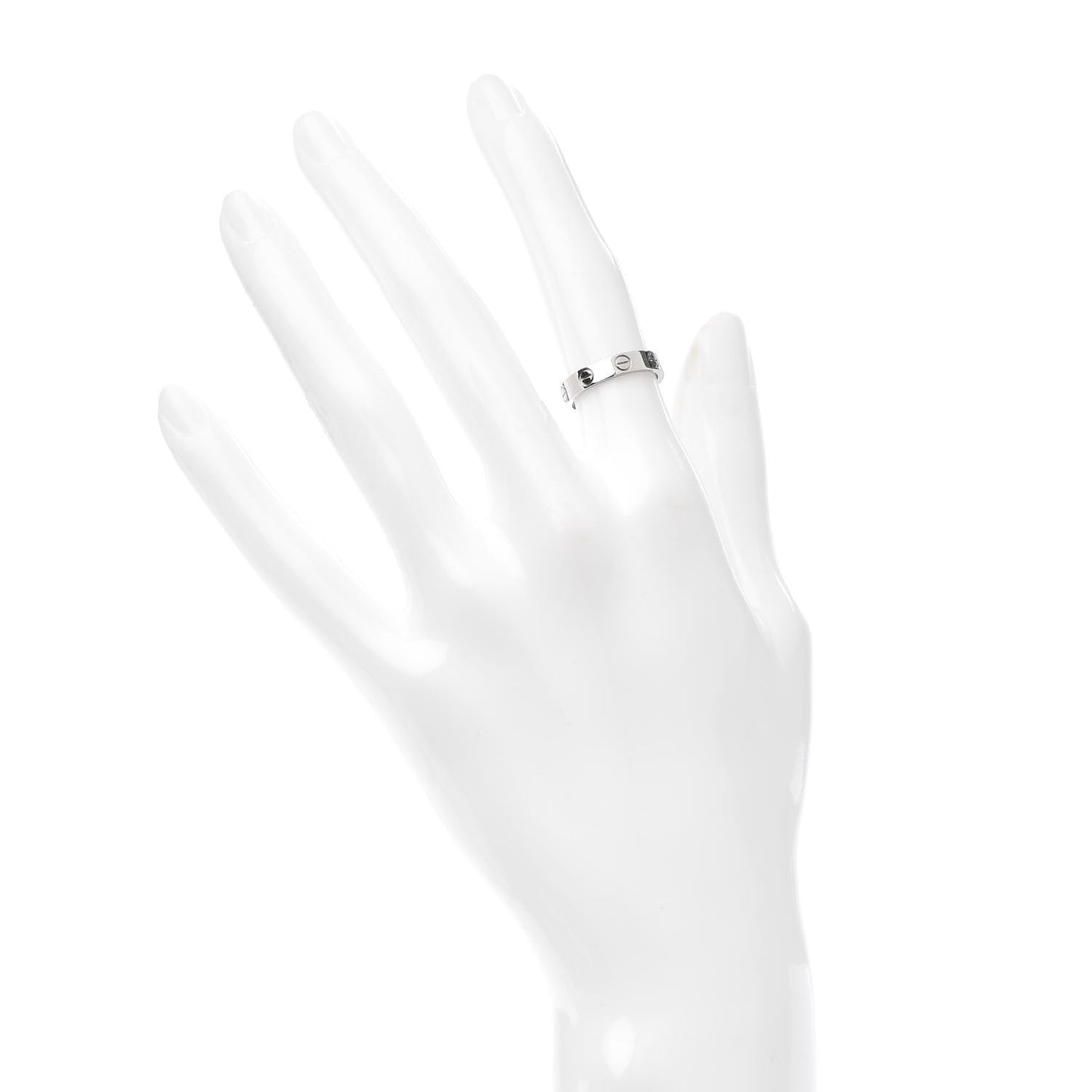 18K White Gold 3.5mm LOVE Wedding Band Ring 48 4.5
