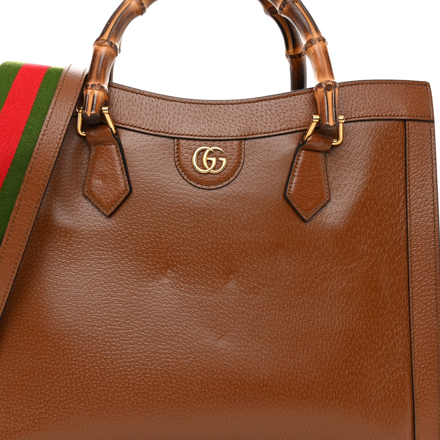 Textured Dollar Calfskin Medium Diana Tote Bag Cuir Black