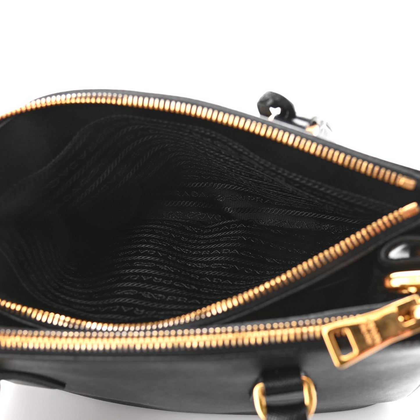 Saffiano Small Galleria Double Zip Tote Black