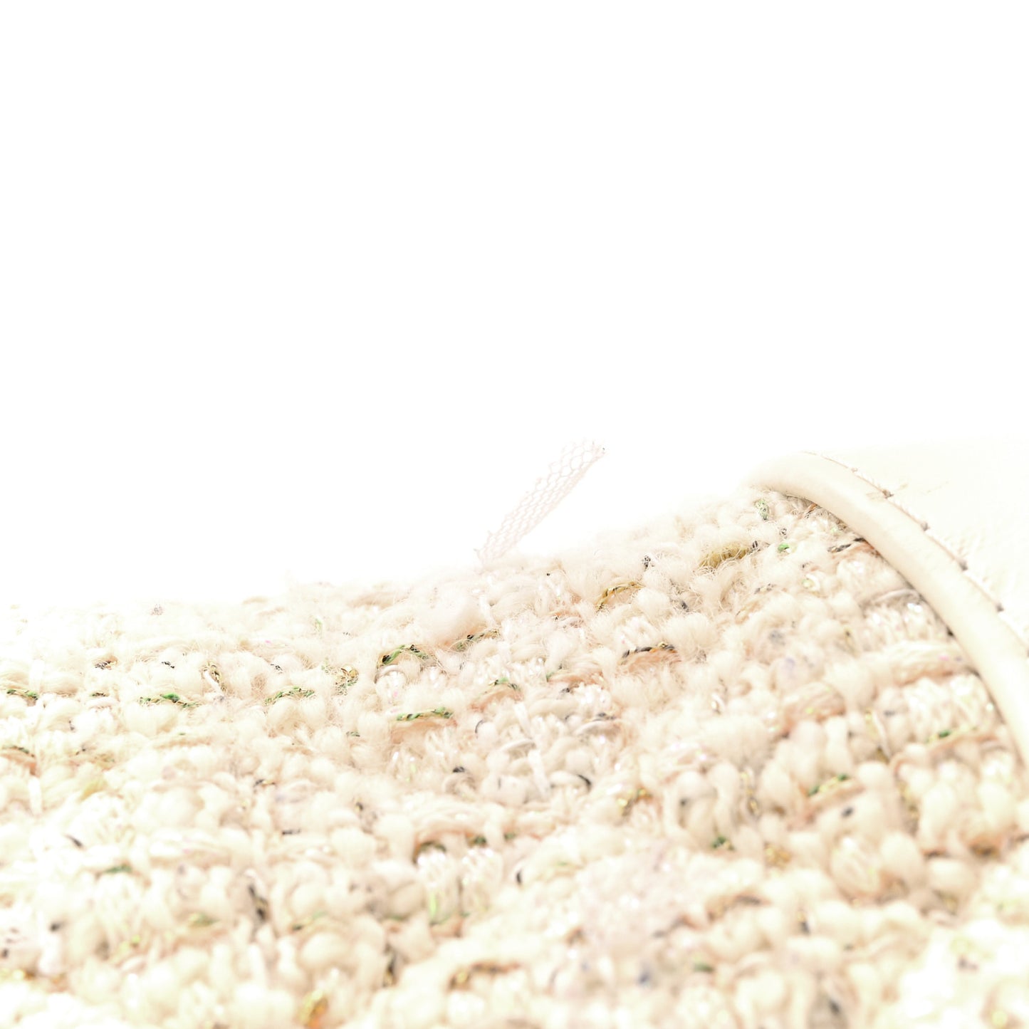 Tweed Calfskin Quilted Small Gabrielle Hobo Beige Ivory