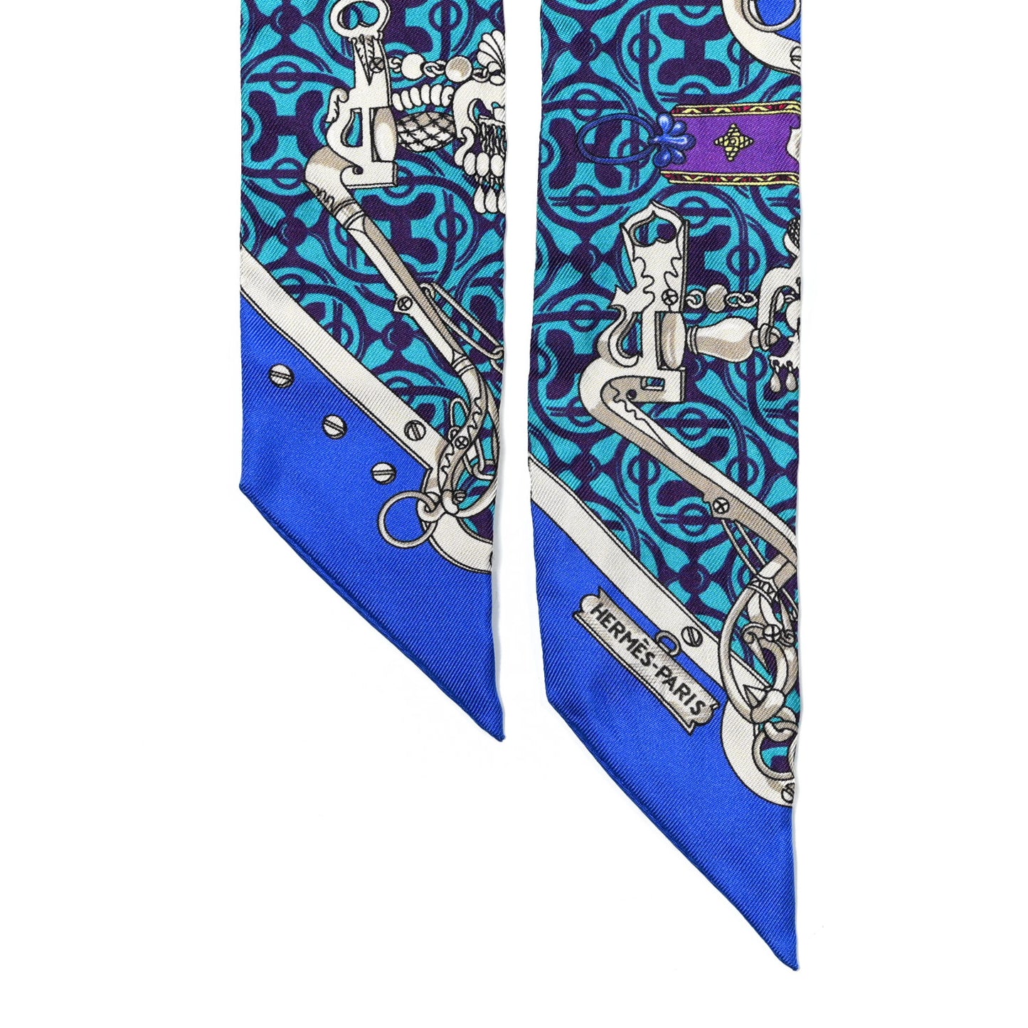 Silk Mors Et Gourmettes Remix Twilly Bleu Roy Turquoise Prune