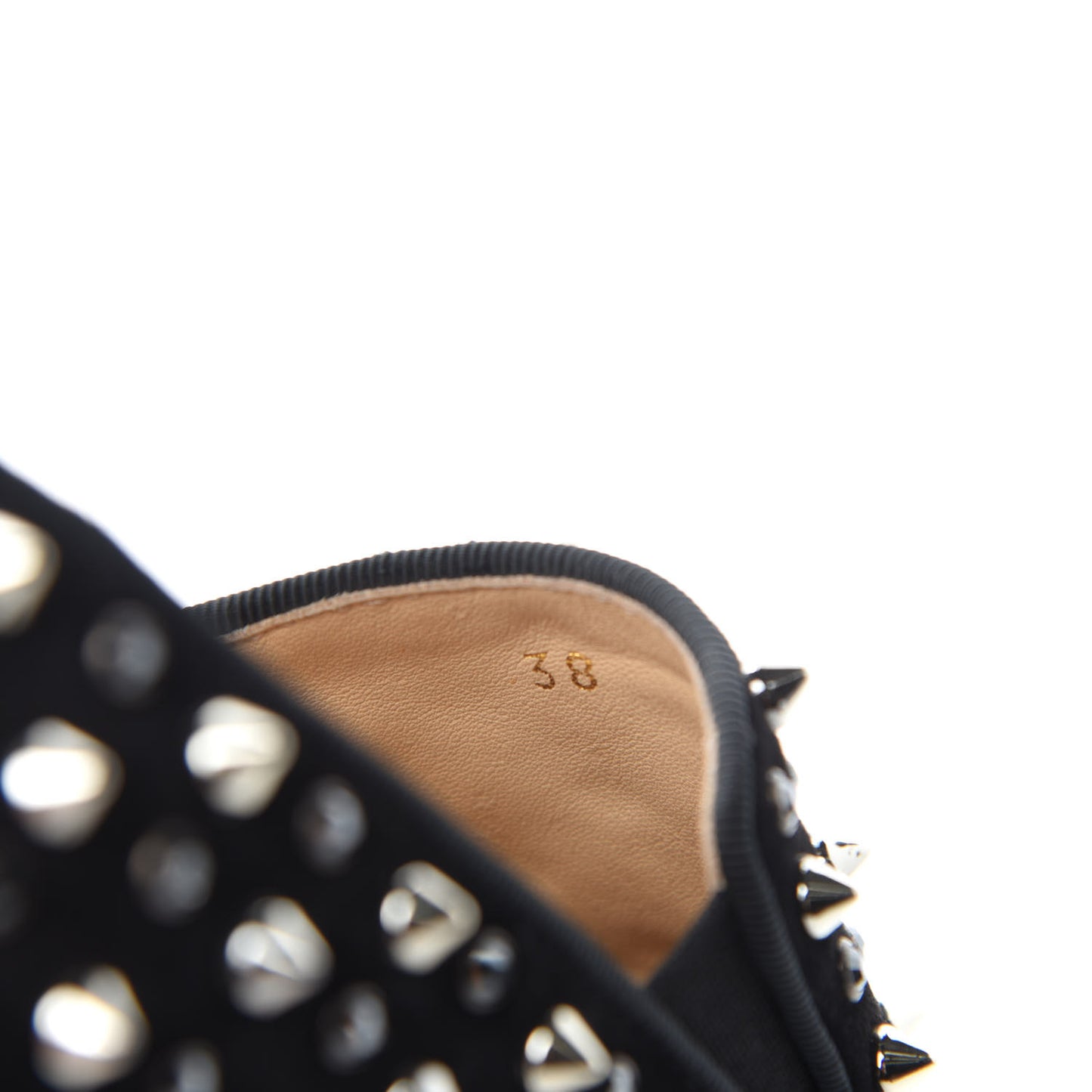Veau Velours Studded Womens Slip On Sneakers 38 Black