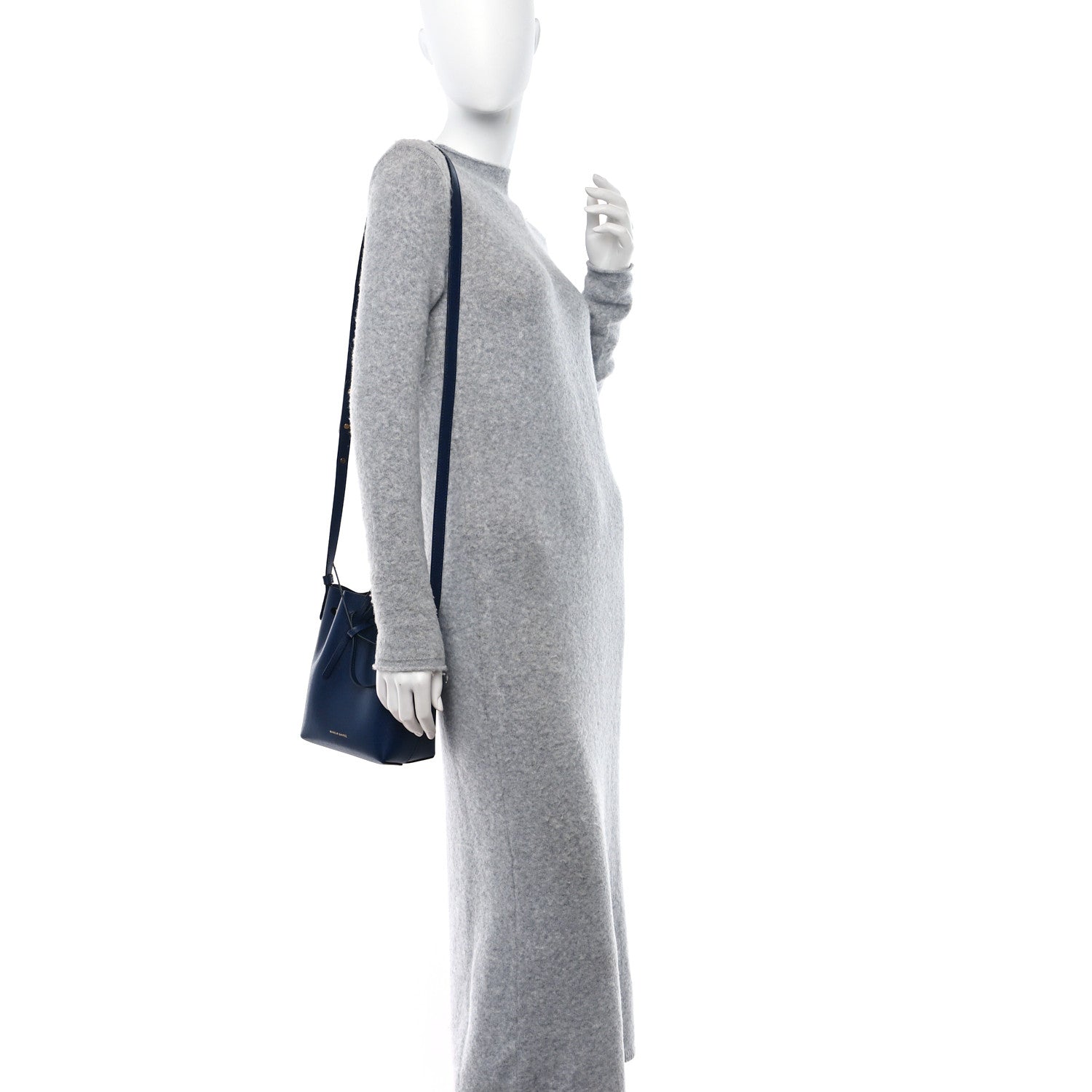 Mansur Gavriel Saffiano Mini Bucket Bag Blue 2 of 10