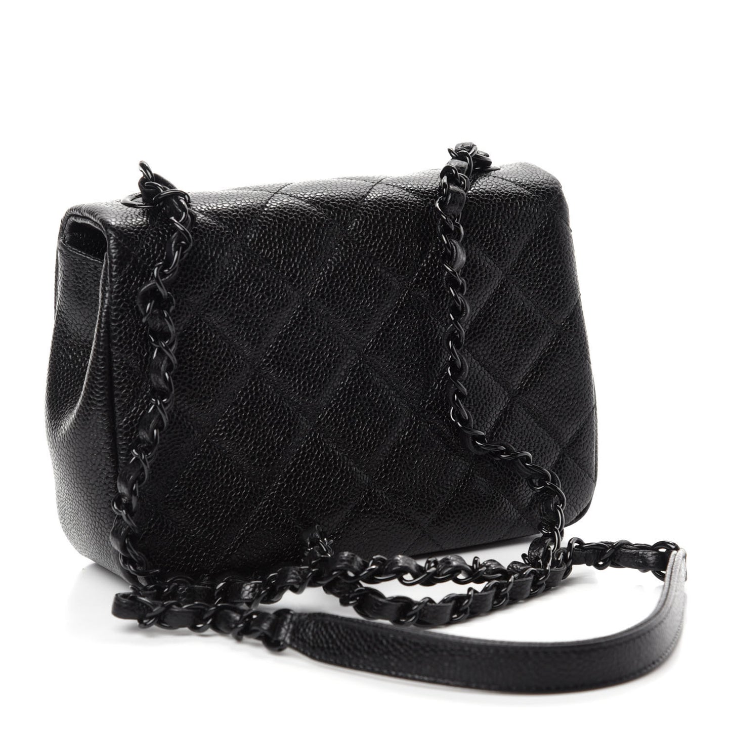 Caviar Quilted Incognito Mini Square Flap Black