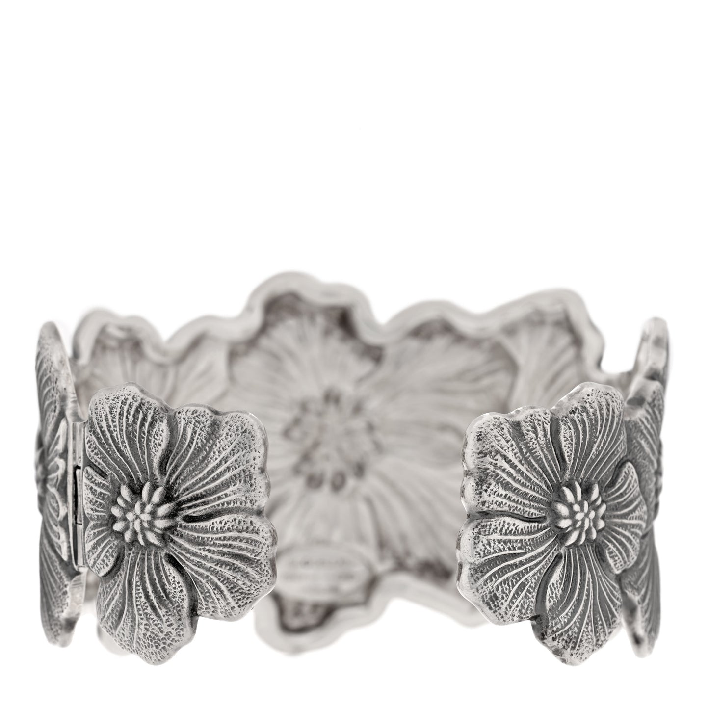 Sterling Silver Blossoms Gardenia Cuff Bracelet