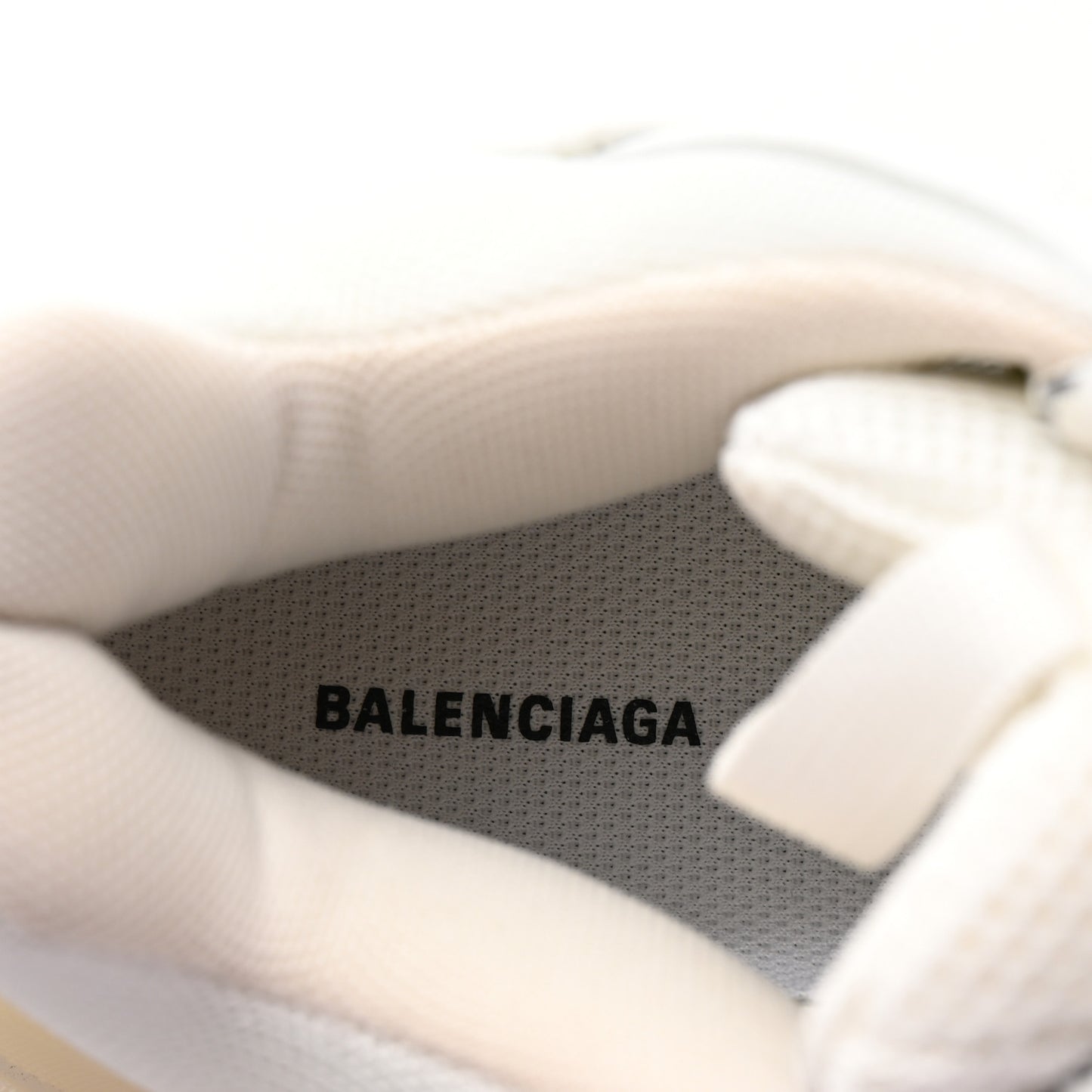 Fabric Mesh Clear Sole Womens Triple S Sneakers 37 White