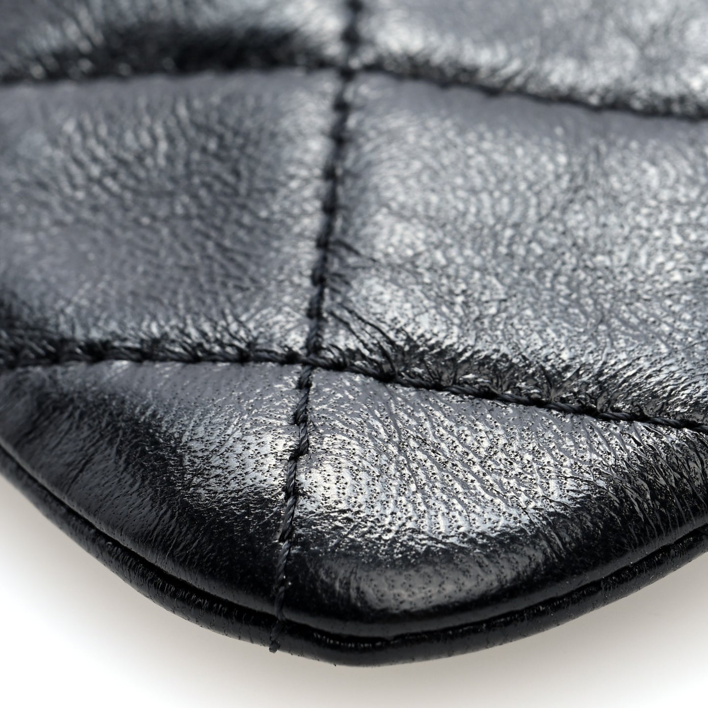 Lambskin Quilted Lipstick Case On Chain Black