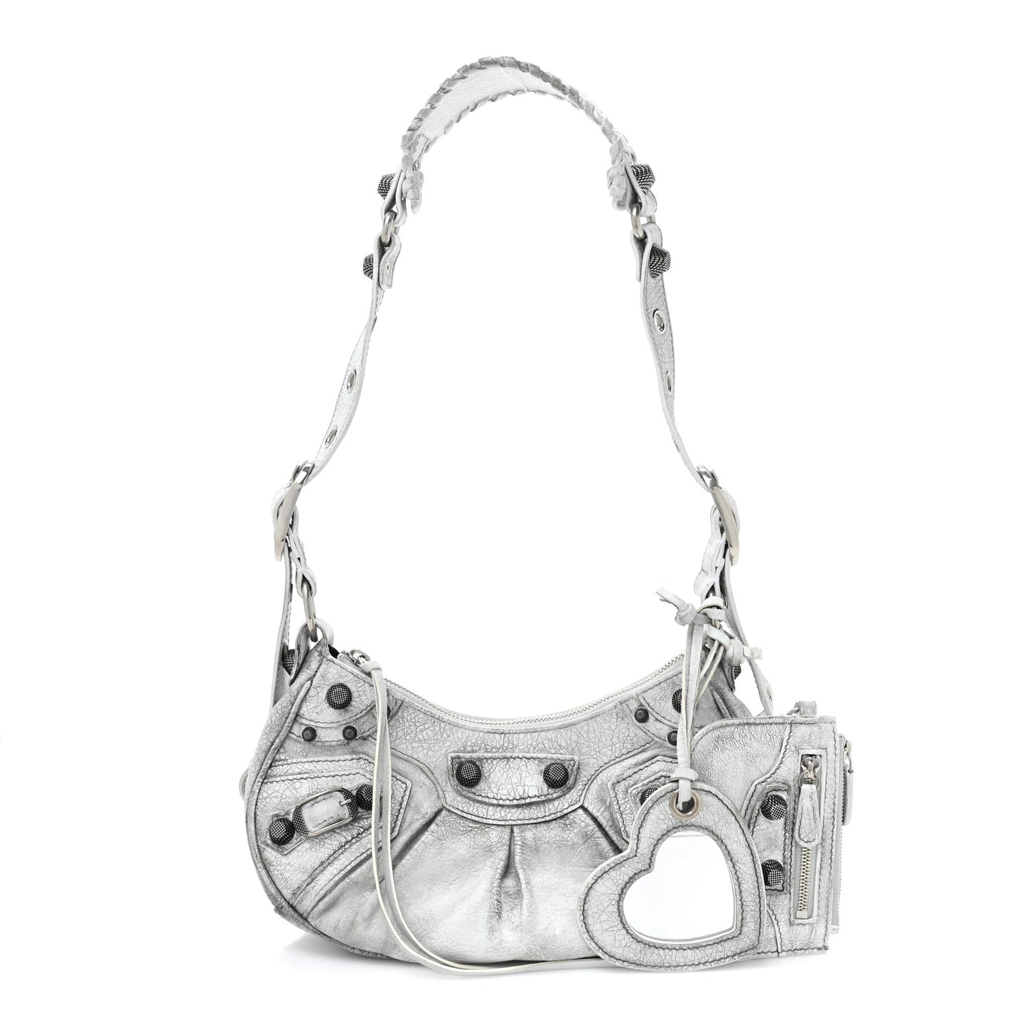 Agneau Arena Dirty Effect Le Cagole Shoulder Bag XS Optic White