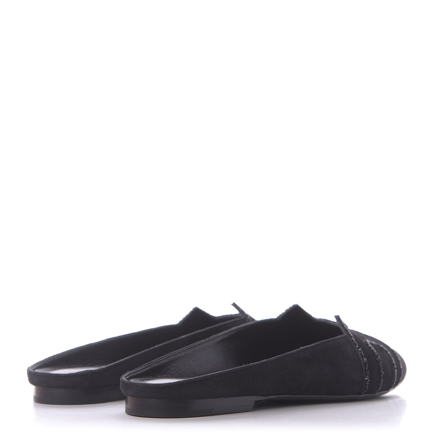 Suede Goatskin Rhinestone Roxane Mules 36.5 Black