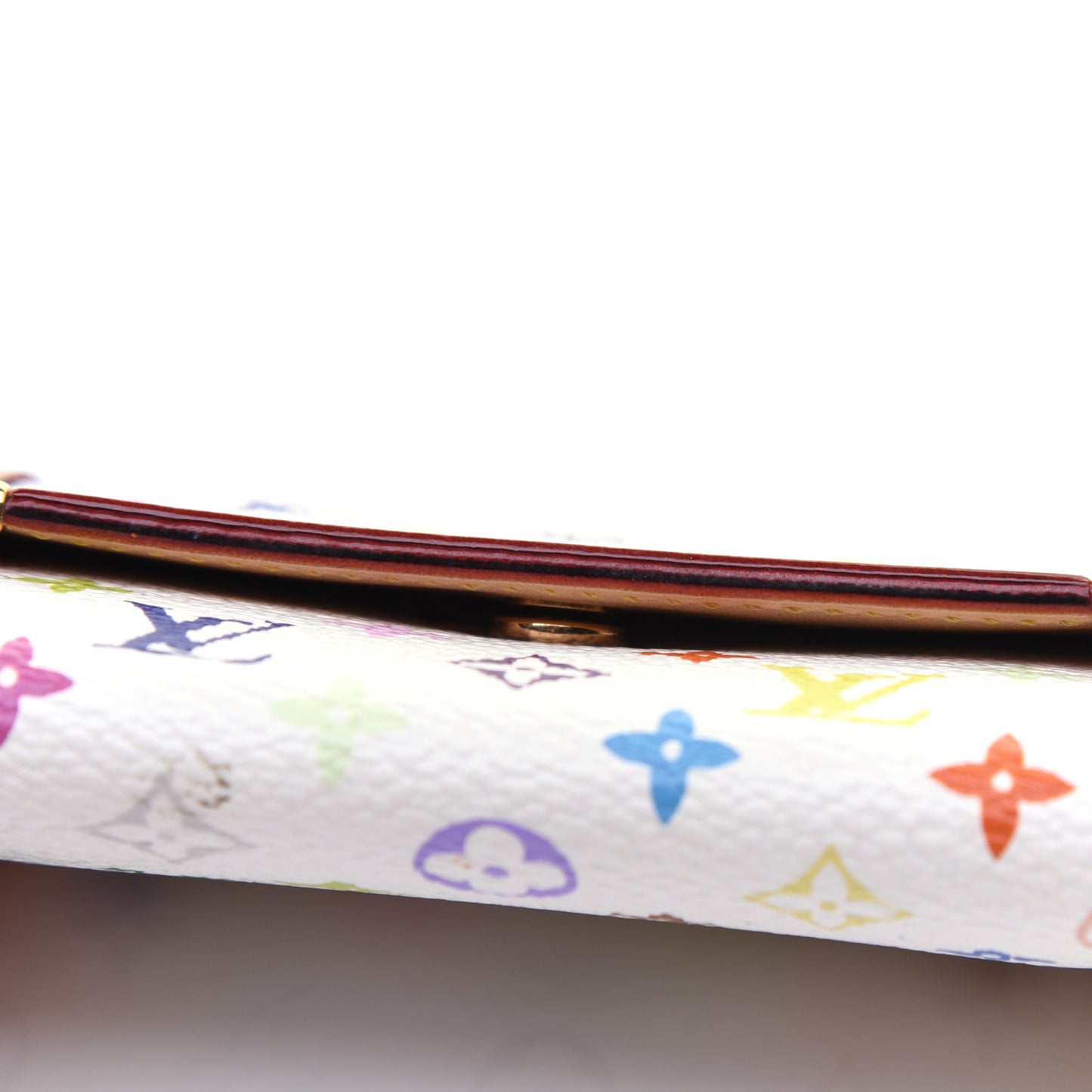 Monogram Multicolor Porte-Monnaie Plat Coin Purse White