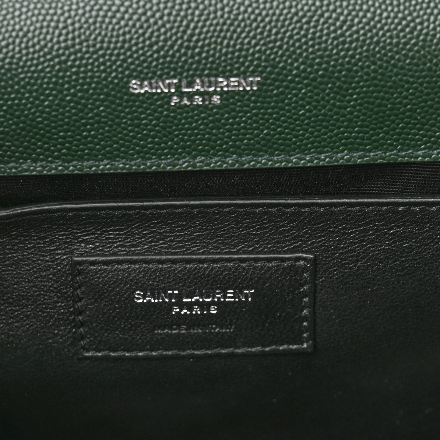 Grain De Poudre Medium Monogram Kate Satchel Vert Fonce