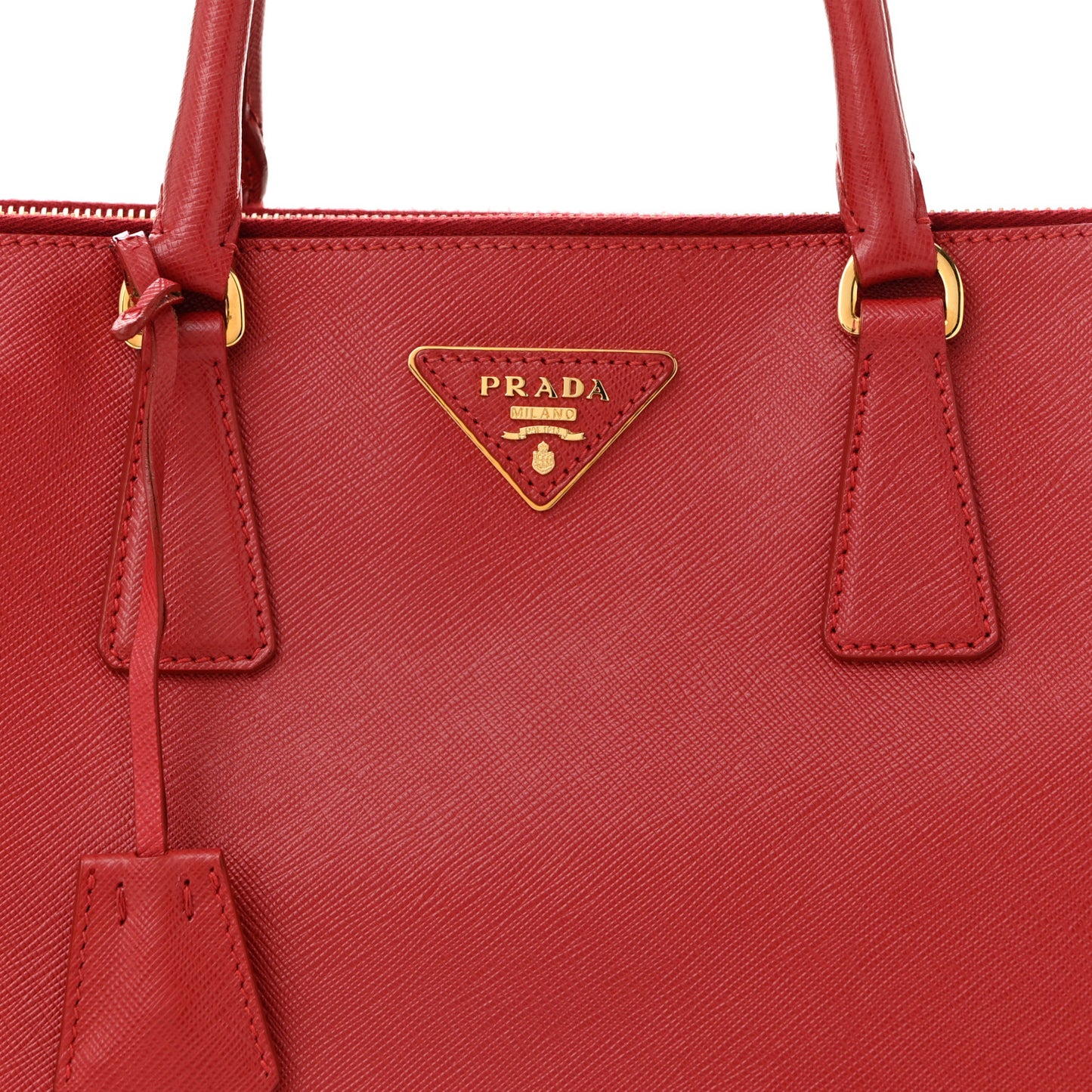 Saffiano Lux Large Galleria Double Zip Tote Fuoco