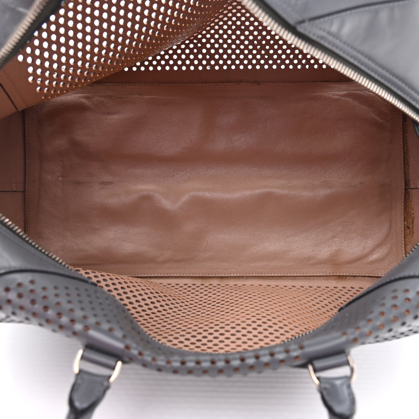 Calfskin Lux Laser Cut Tote Anthracite