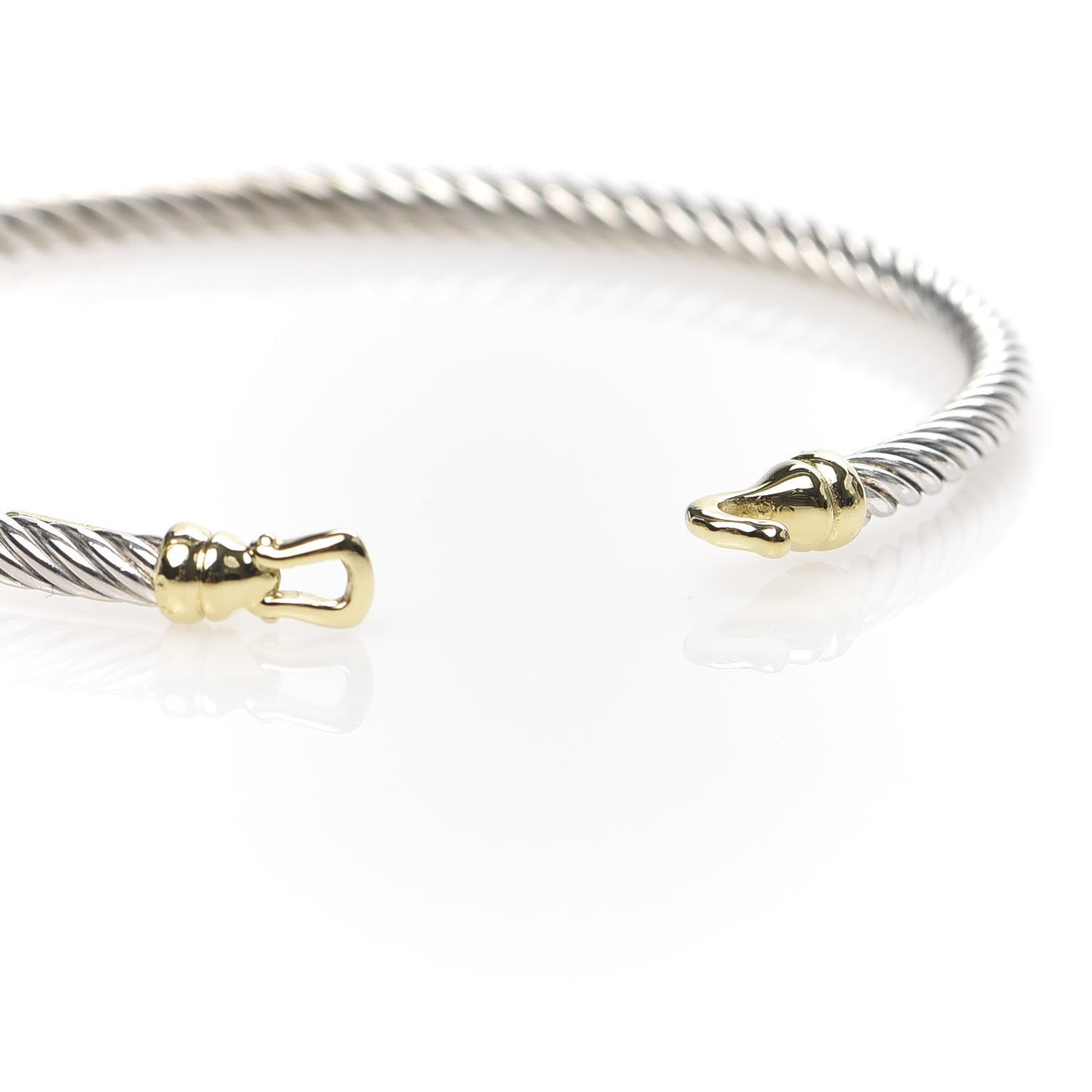 Sterling Silver 18K Yellow Gold 3mm Kids Cable Buckle Bracelet