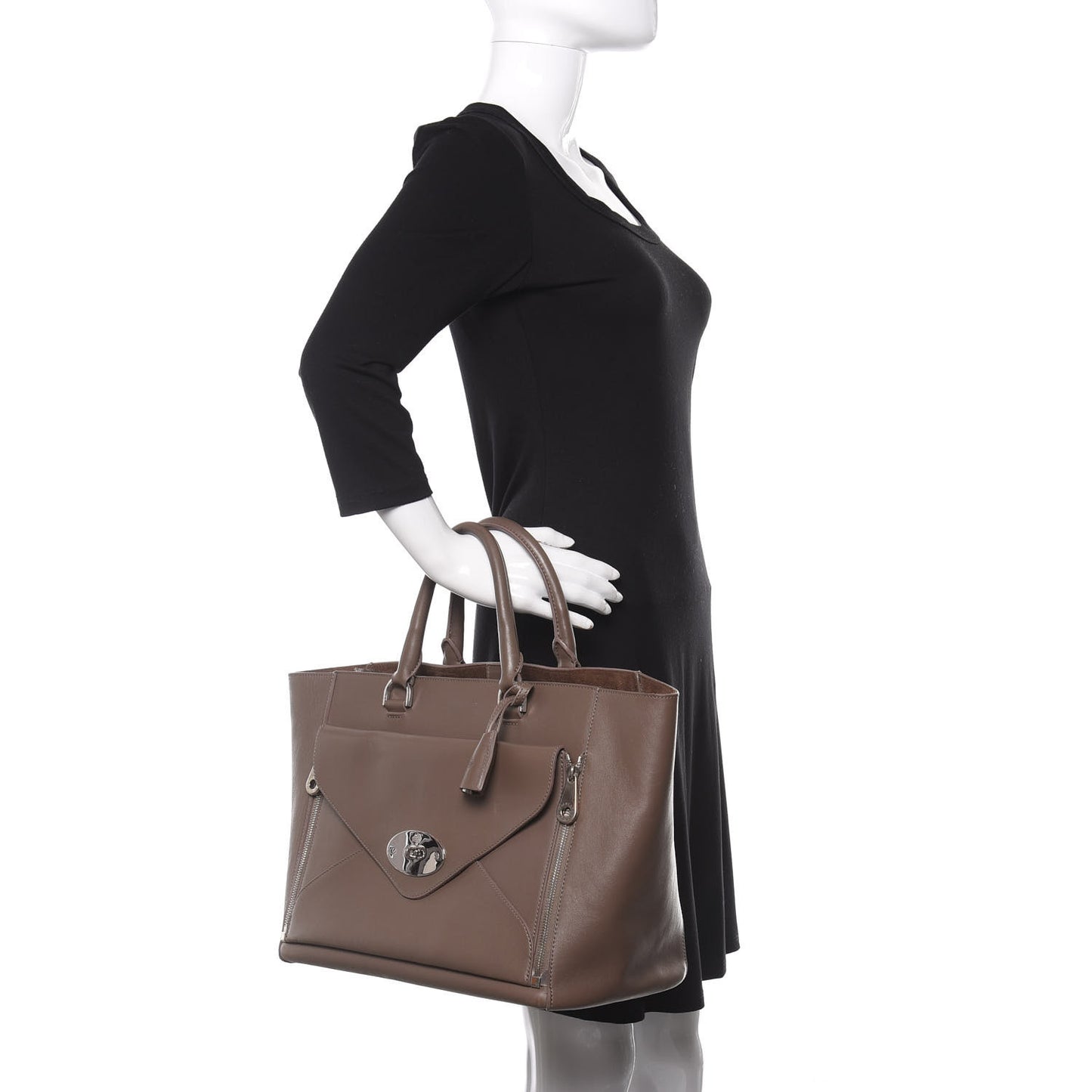 Silky Calf Medium Willow Tote Taupe