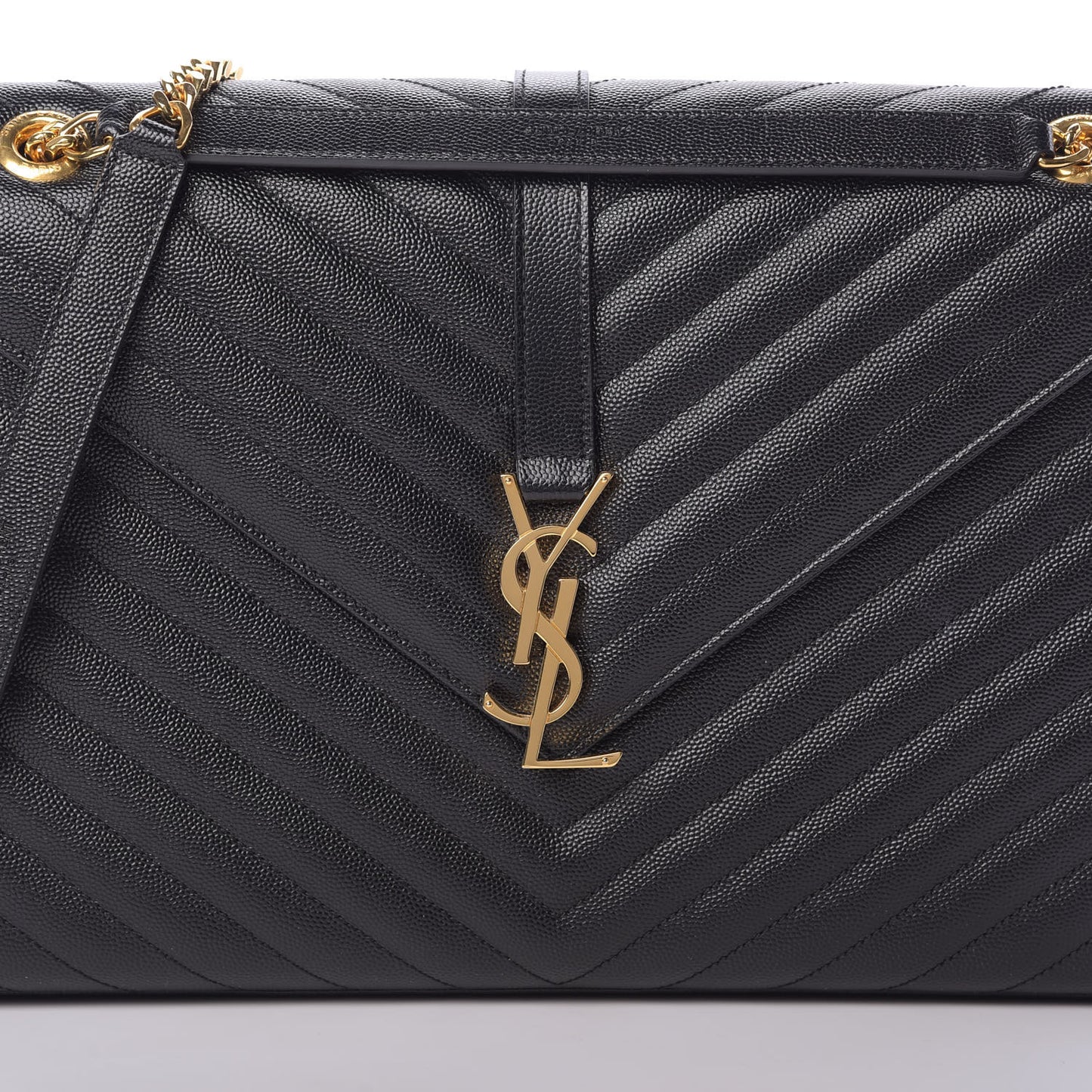 Grain De Poudre Matelasse Chevron Large Monogram Satchel Black