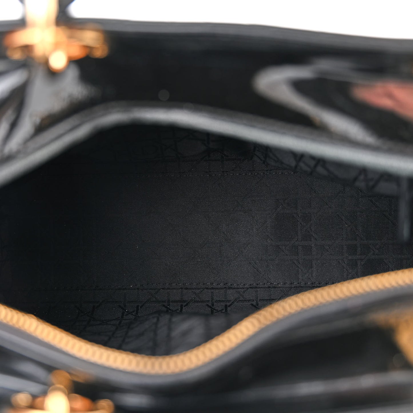 Patent Cannage Large Lady Dior Black