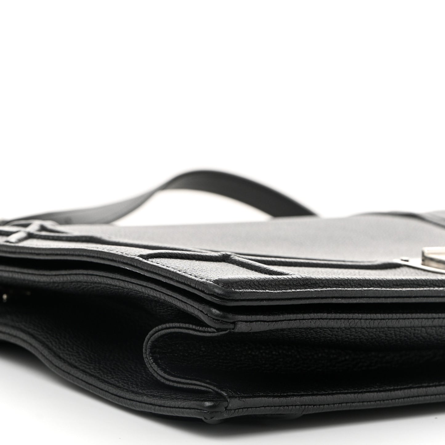 Grained Calfskin Large Diorama Flap Bag Black