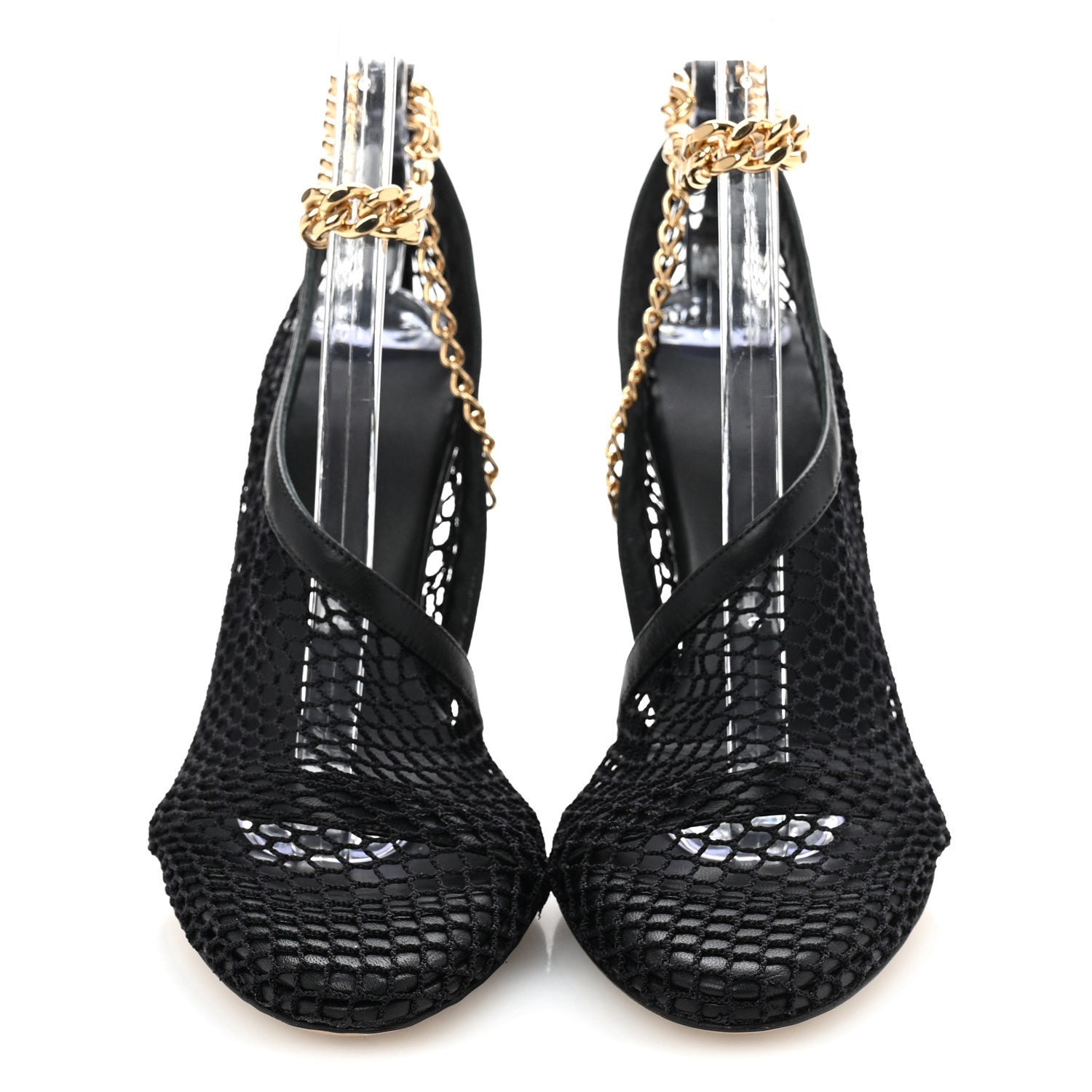 Bottega Veneta Mesh Nappa Chunky Chain Sandals 36.5 Black 3 of 12