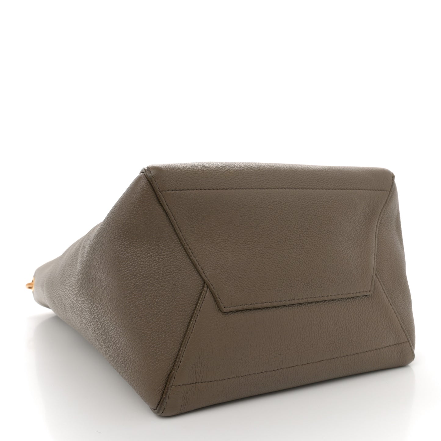 Soft Grained Calfskin Sangle Bucket Bag Taupe