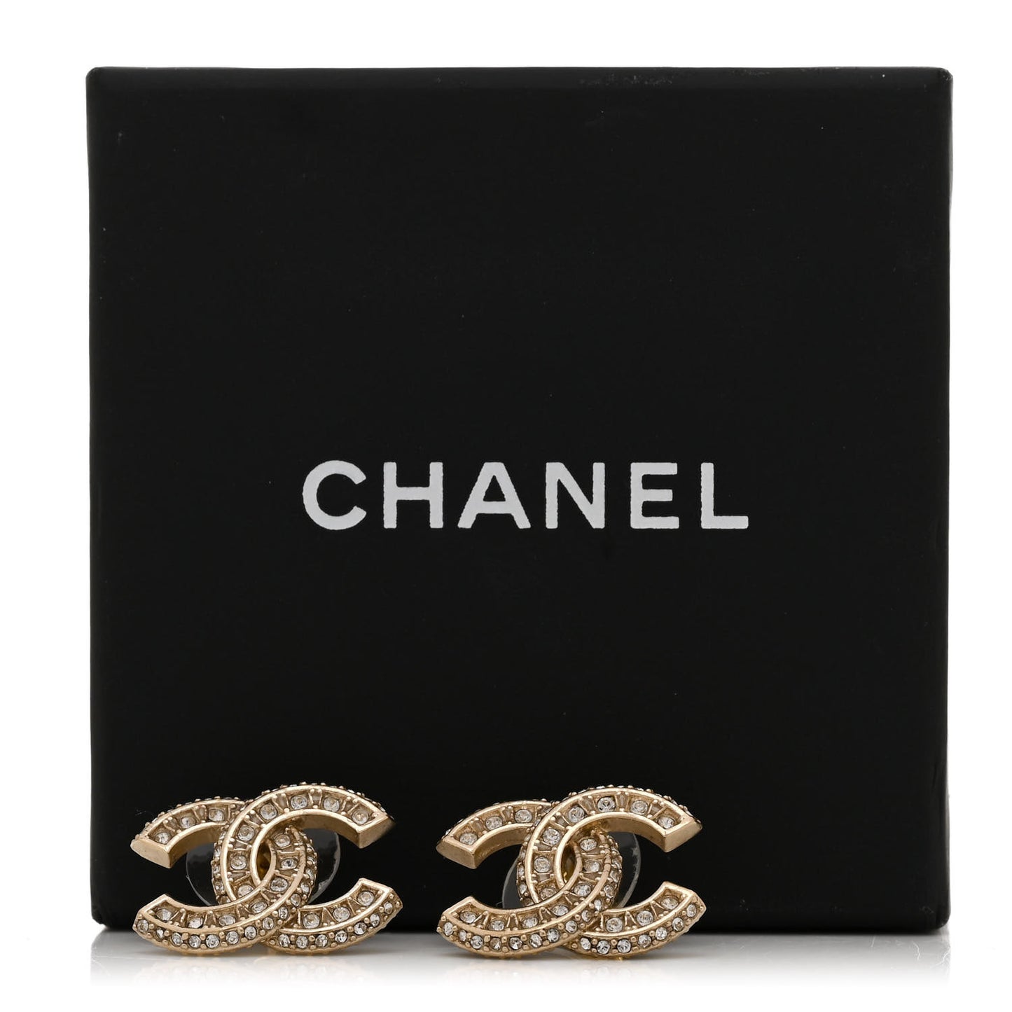 Crystal Timeless CC Earrings Light Gold