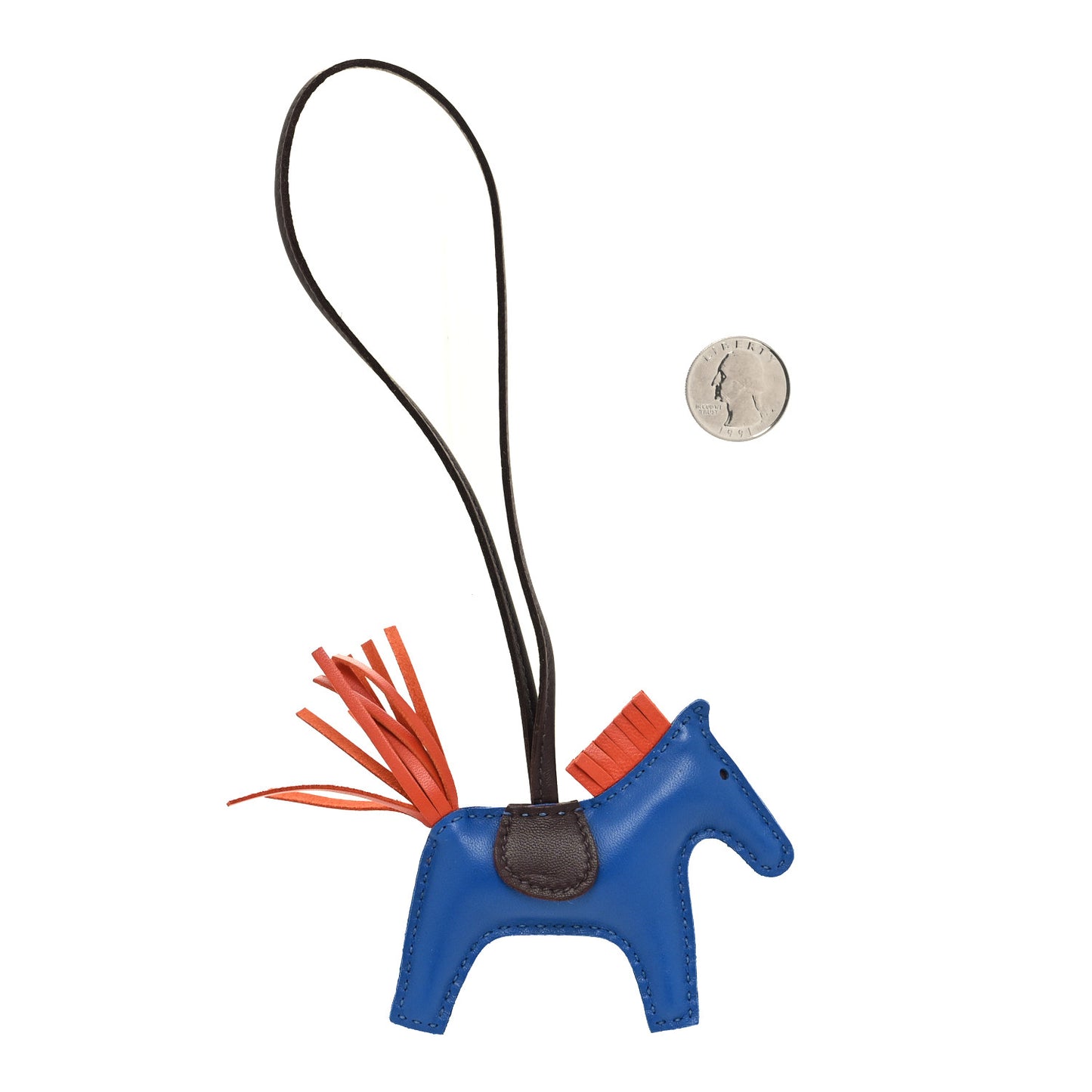 Milo Lambskin Grigri Rodeo Horse Bag Charm PM Bleu France Cornaline Rouge Sellier