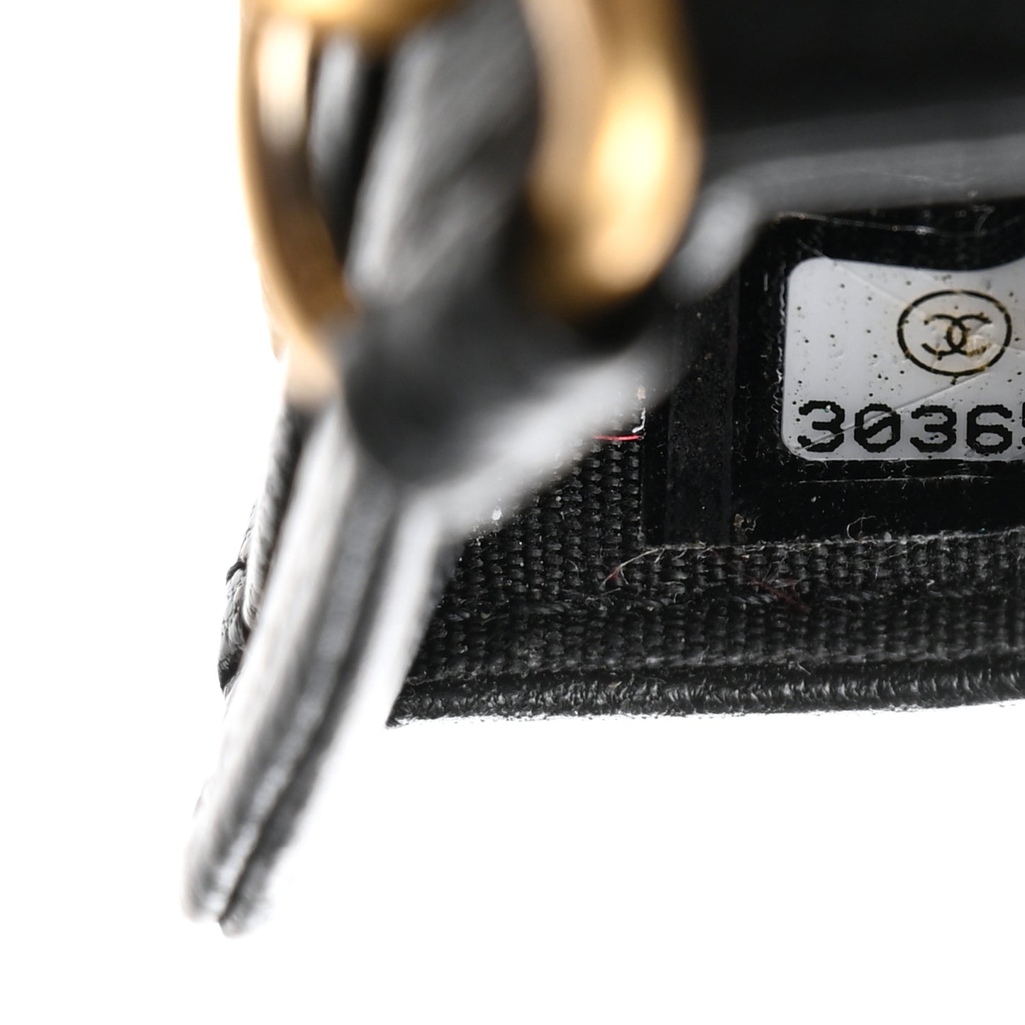 Shiny Goatskin Quilted Chanel 19 Card Holder On Chain Black