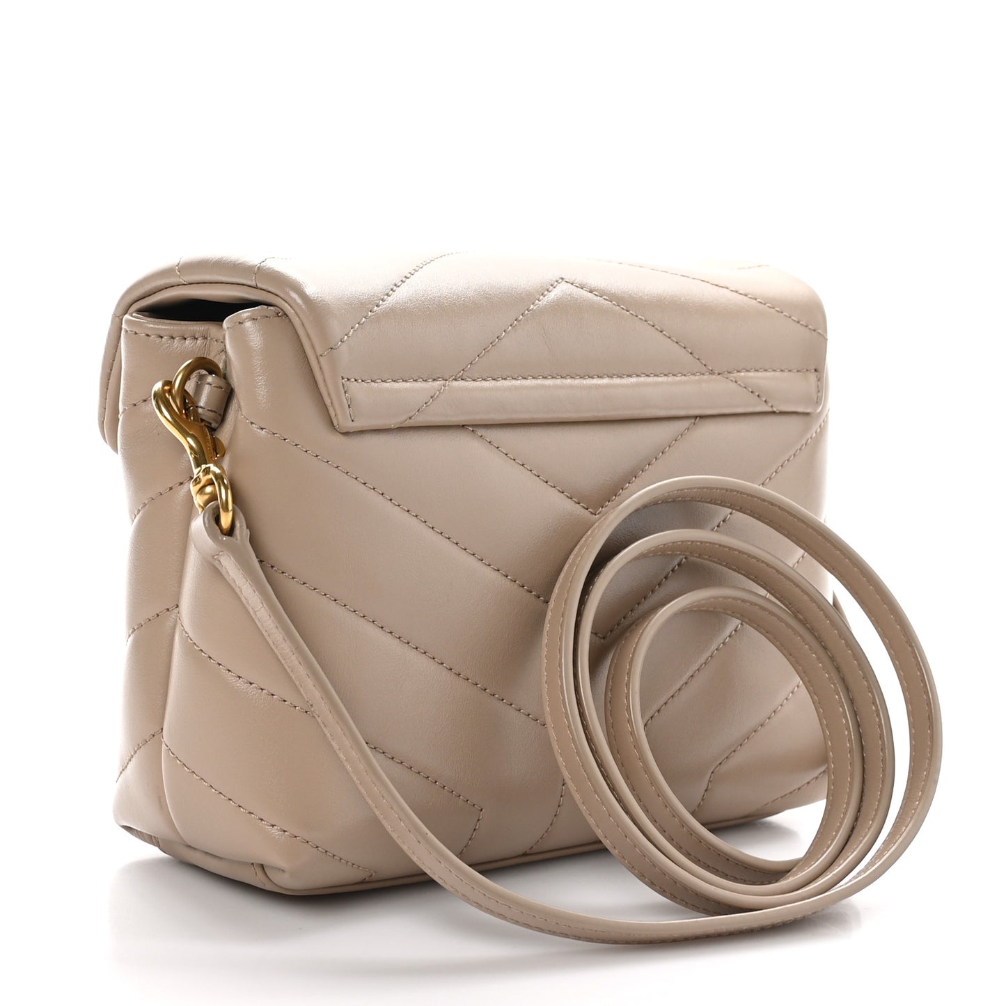 Calfskin Y Quilted Monogram Toy Loulou Crossbody Bag Dark Beige