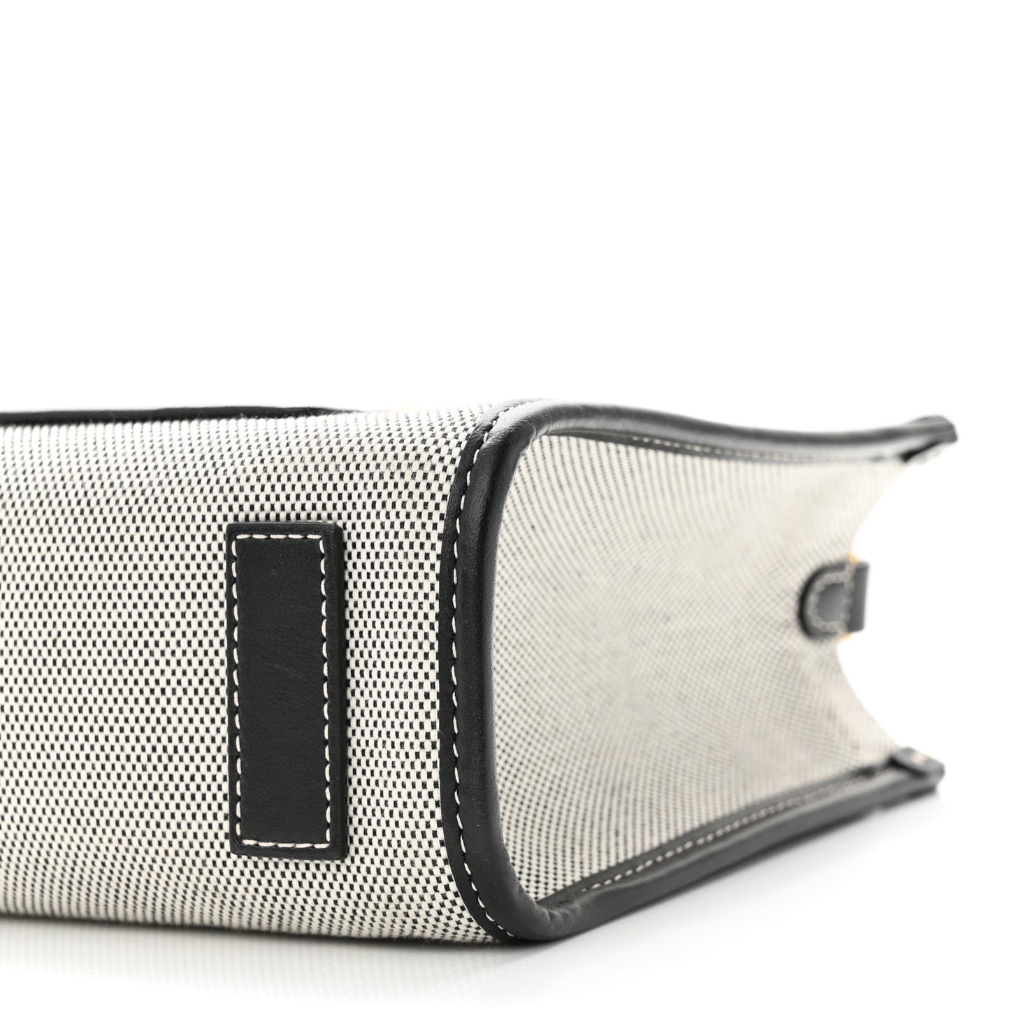 Canvas Smooth Calfskin Mini Two Tone Freya Tote Black